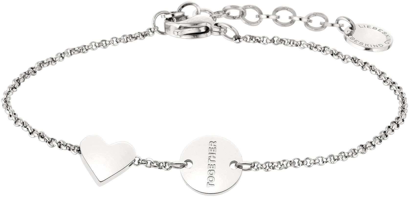 Armband »Schmuck Geschenk Edelstahl Armkette Herz, LJ-0521-B-20, LJ-0522-B-20«