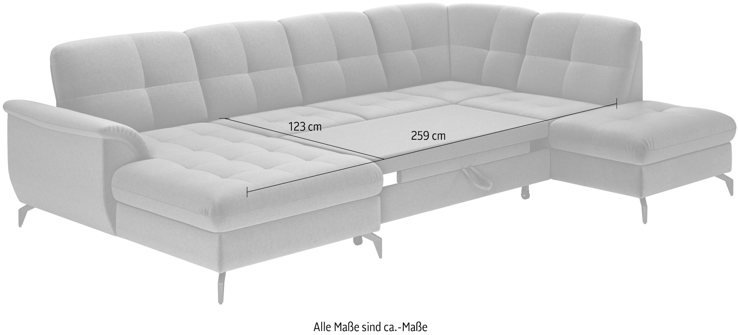 sit&more Wohnlandschaft »Zora U-Form«, wahlweise mit Bettfunktion und Bettkasten