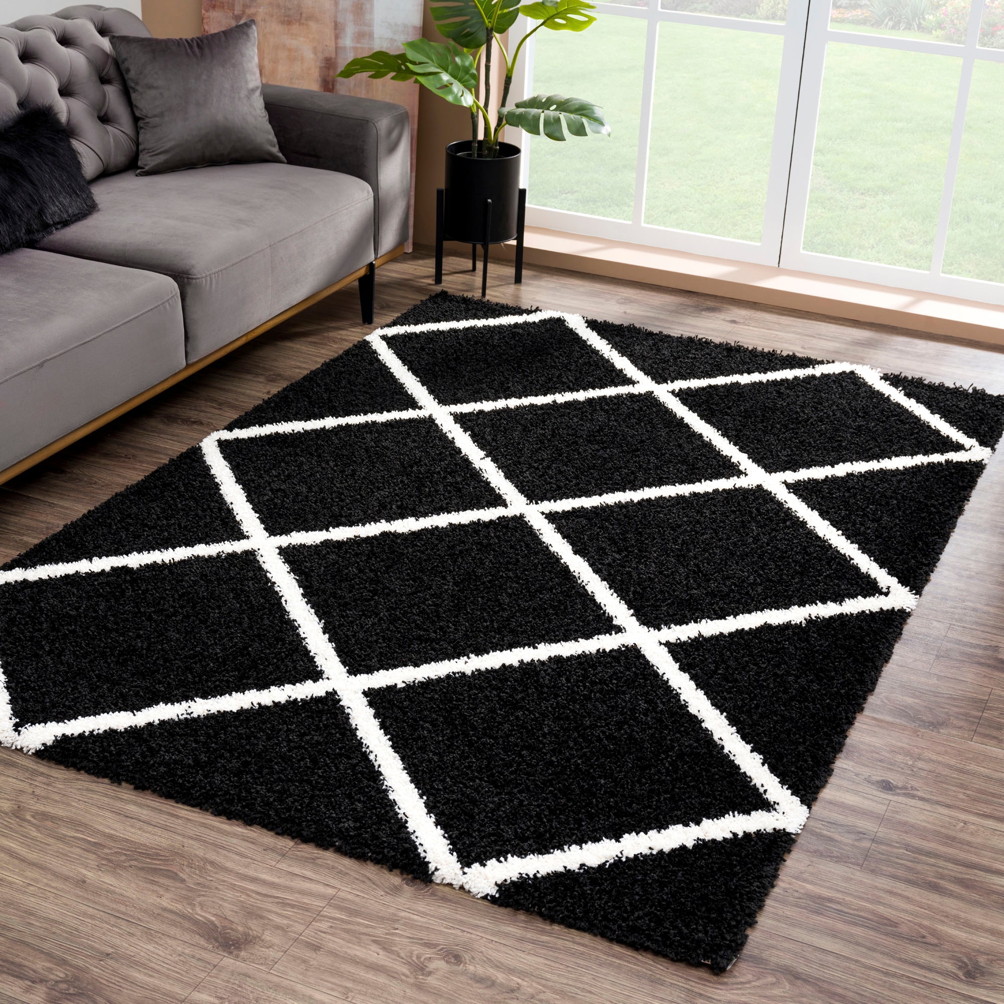Sanat Hochflor-Teppich »Madrid«, rechteckig, 30 mm Höhe, Wohnzimmer, Langflor, Shaggy Teppich