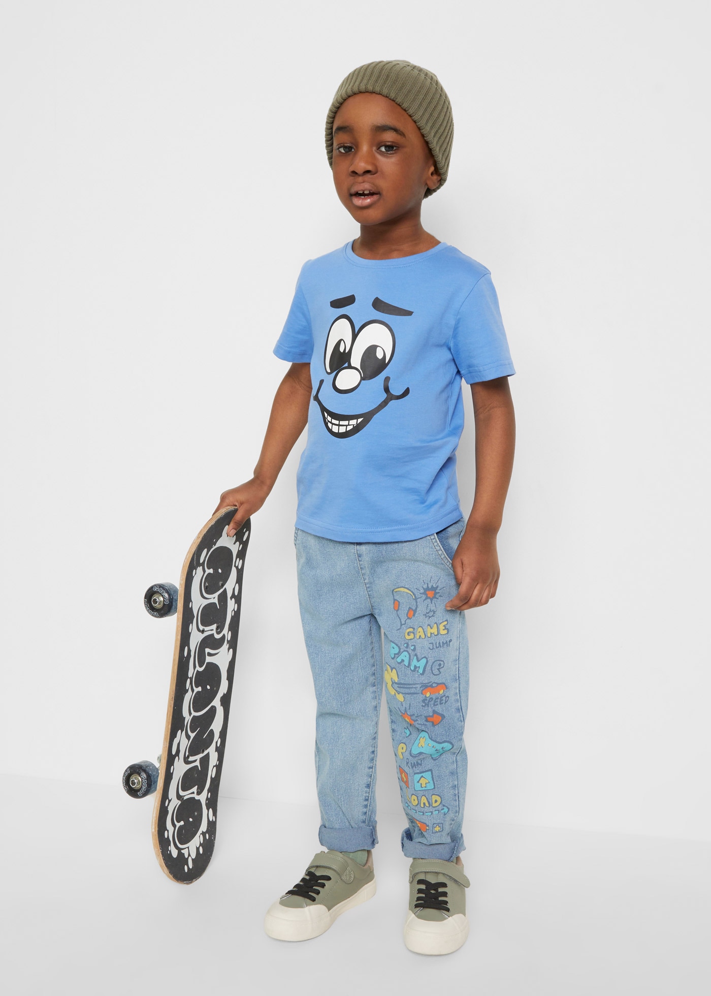 bonprix T-Shirt, 2 Stk. T-Shirt mit Baumwolle (2er Pack)
