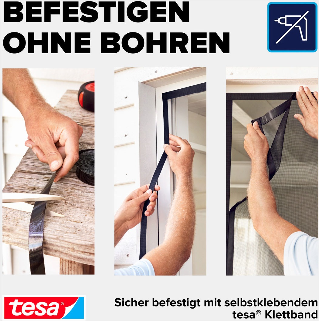 tesa Insektenschutz-Vorhang »Magnetvorhang - selbstschließend - Insektenschutzvorhang« Packung, Magnetvorhang, selbstklebendes Klettband, 1 Stk. tlg. INSECT STOP zur einfachen Montage ohne Bohren - 2,0 m x 0,8 m