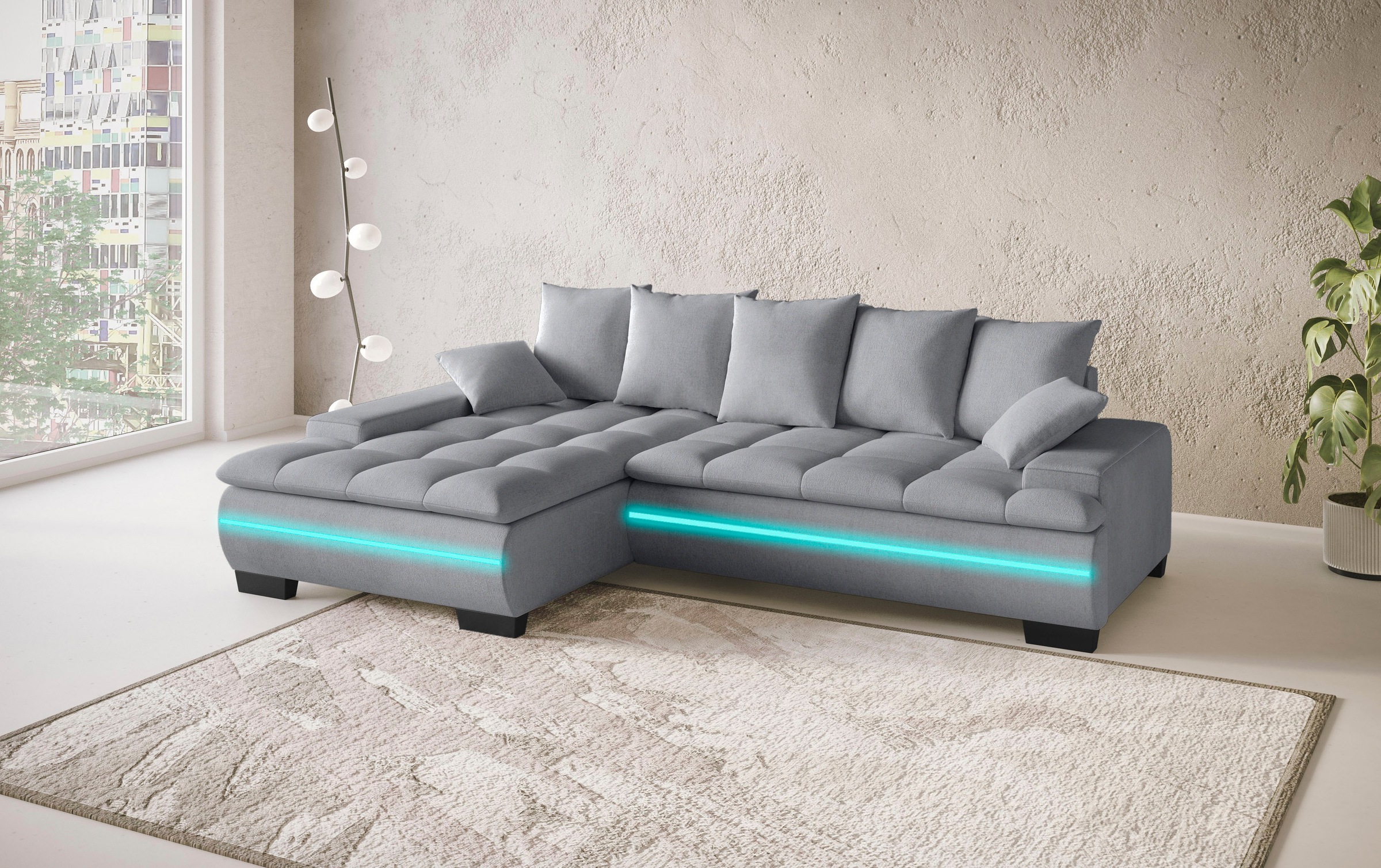 Mr. Couch Ecksofa »Haiti II, L-Form«, RGB-LED Beleuchtung, Kaltschaum, wahl günstig online kaufen