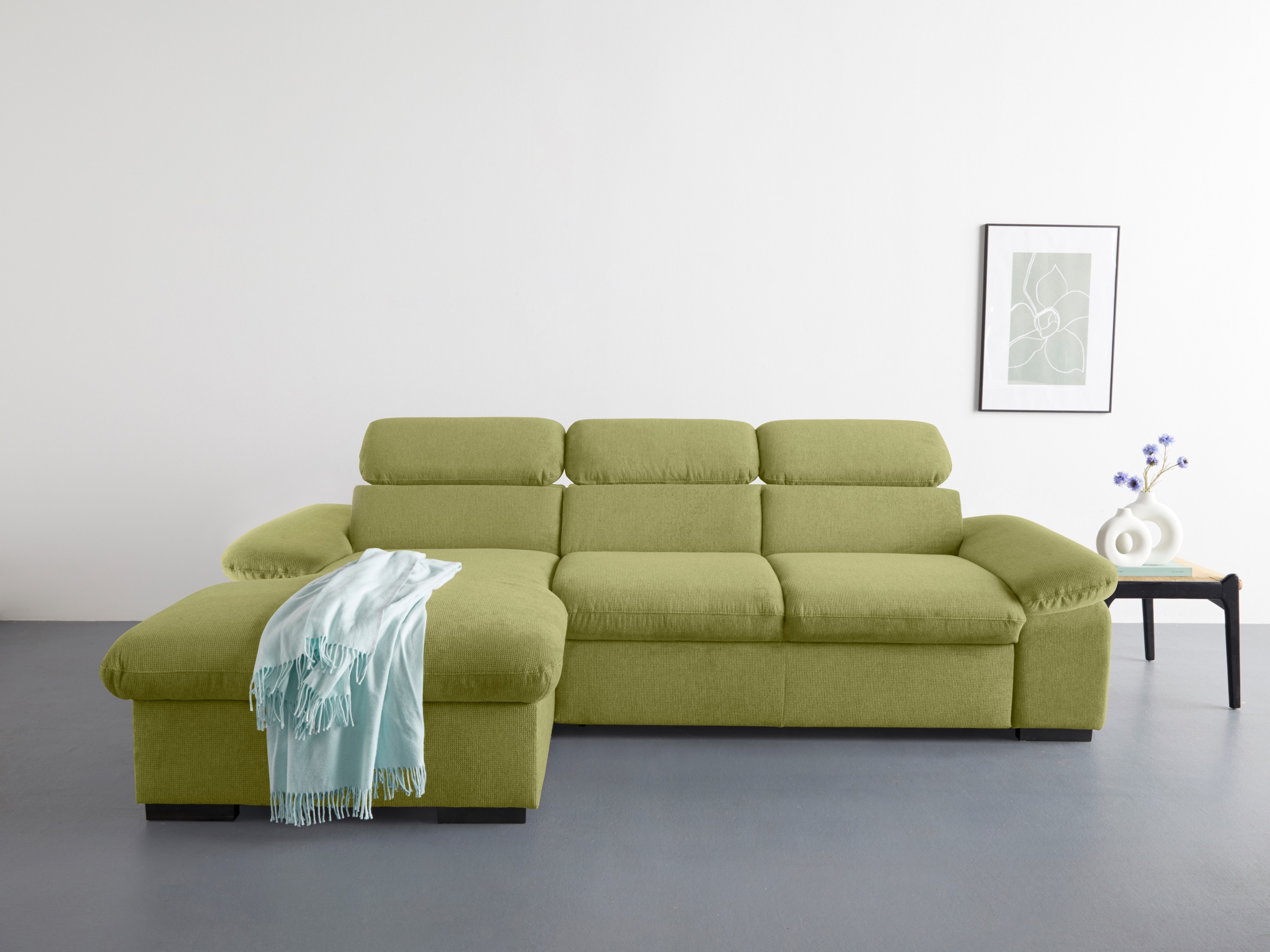 COTTA Ecksofa »Lola L-Form mit Kopfteilfunktion & Hocker«, (Set, mit Hocker günstig online kaufen