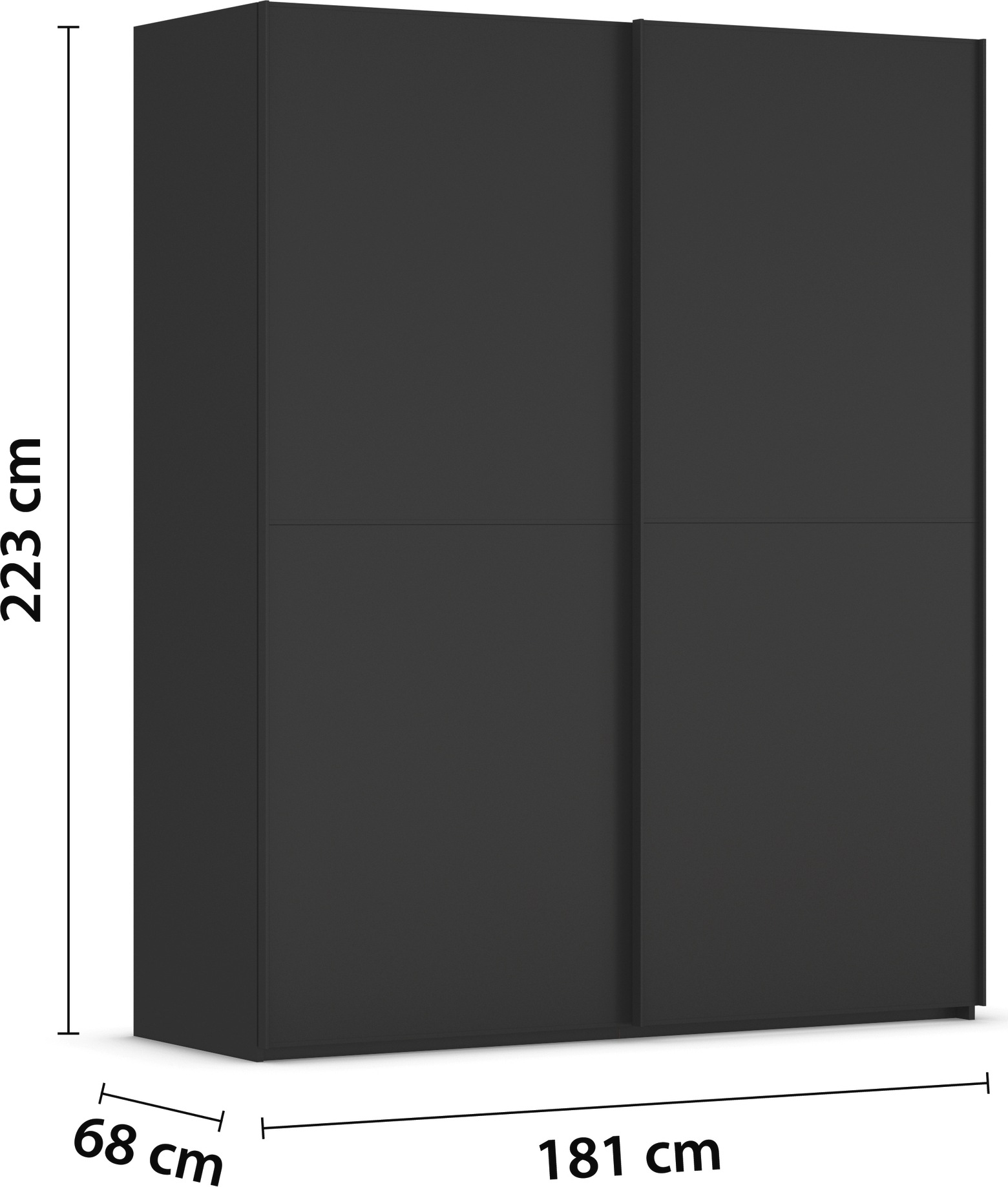 rauch Schwebetürenschrank »Kleiderschrank Schrank Garderobe Schlafzimmerschrank SCALE-DUO«, edle zweigeteilte Türen und 3 Zierleisten MADE IN GERMANY