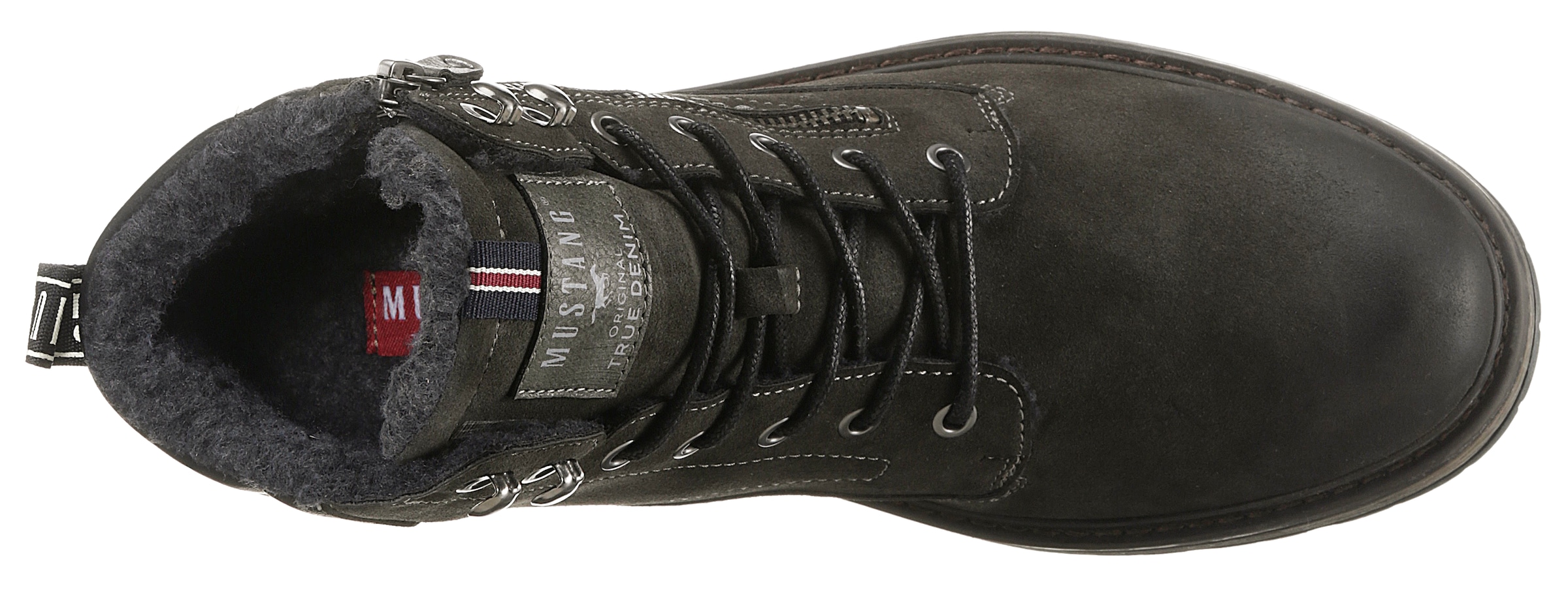 Mustang Shoes Schnürboots, mit seitlichem Reißverschluss für leichteres Schlupfen