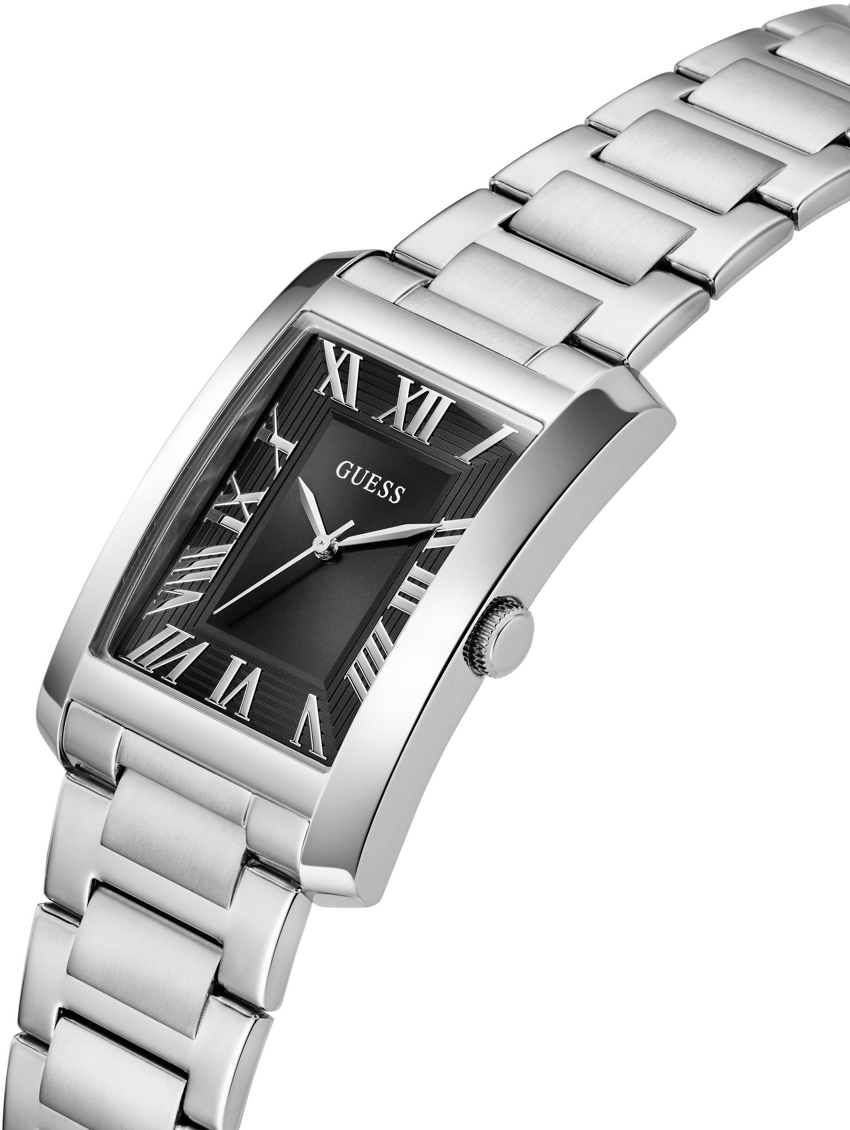 Guess Quarzuhr »CLYDE«, Armbanduhr, Herrenuhr, Edelstahlarmband