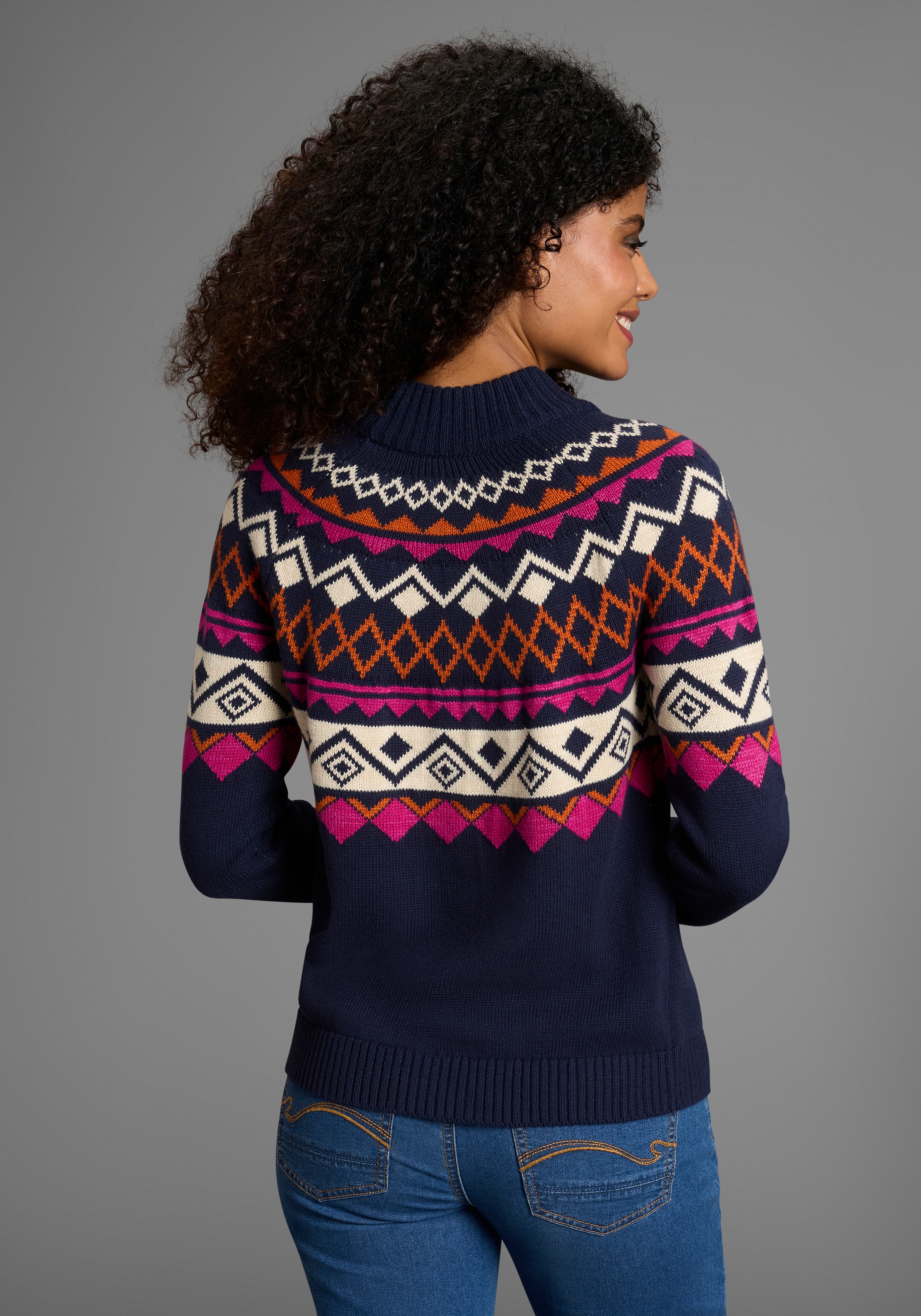 KangaROOS Norwegerpullover , mit schönem Muster und hohem Rippkragen
