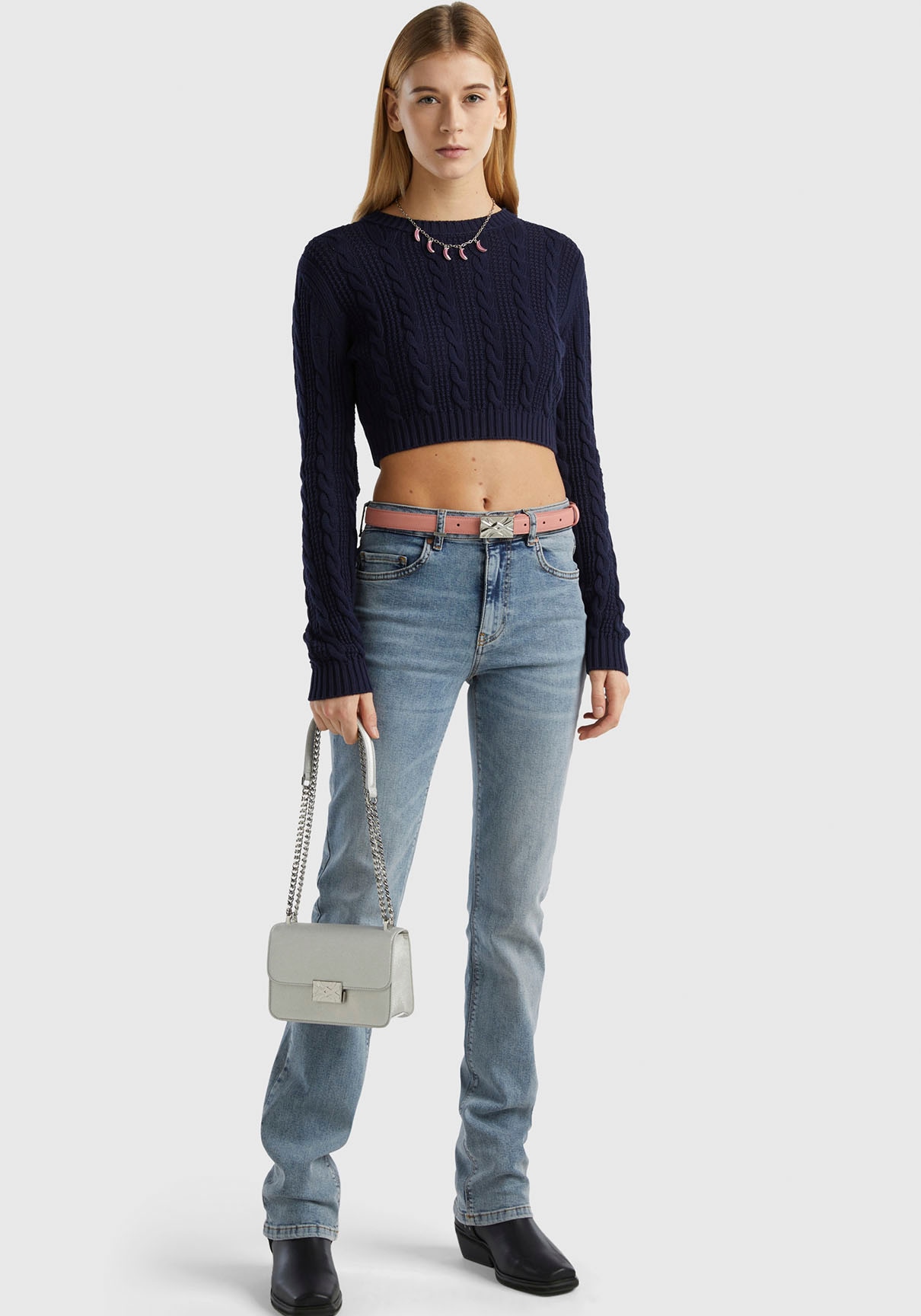 United Colors of Benetton Rundhalspullover cropped