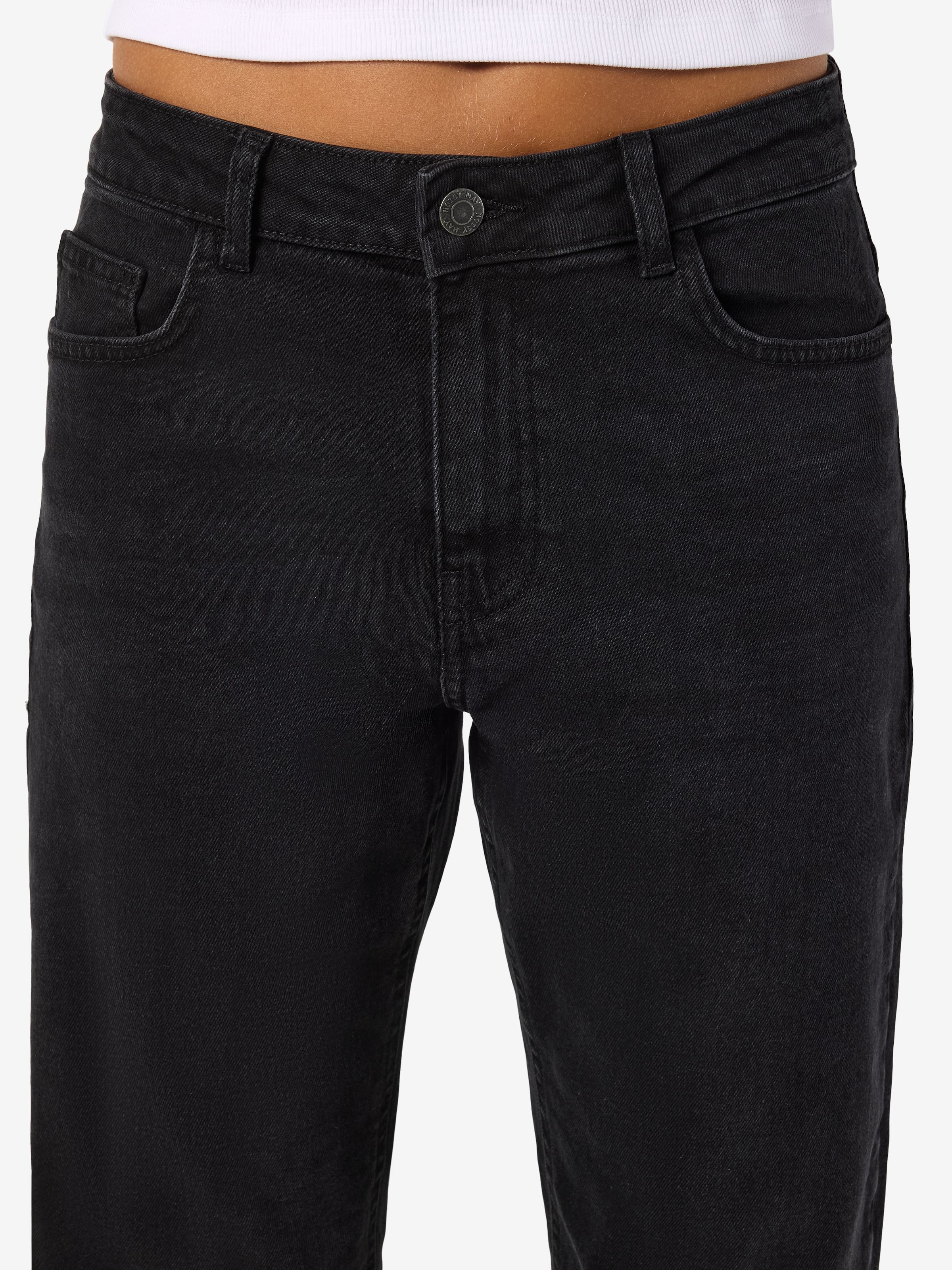 Noisy may High-waist-Jeans »NMMONICA HW STRAIGHT JEAN BLACK NOOS«