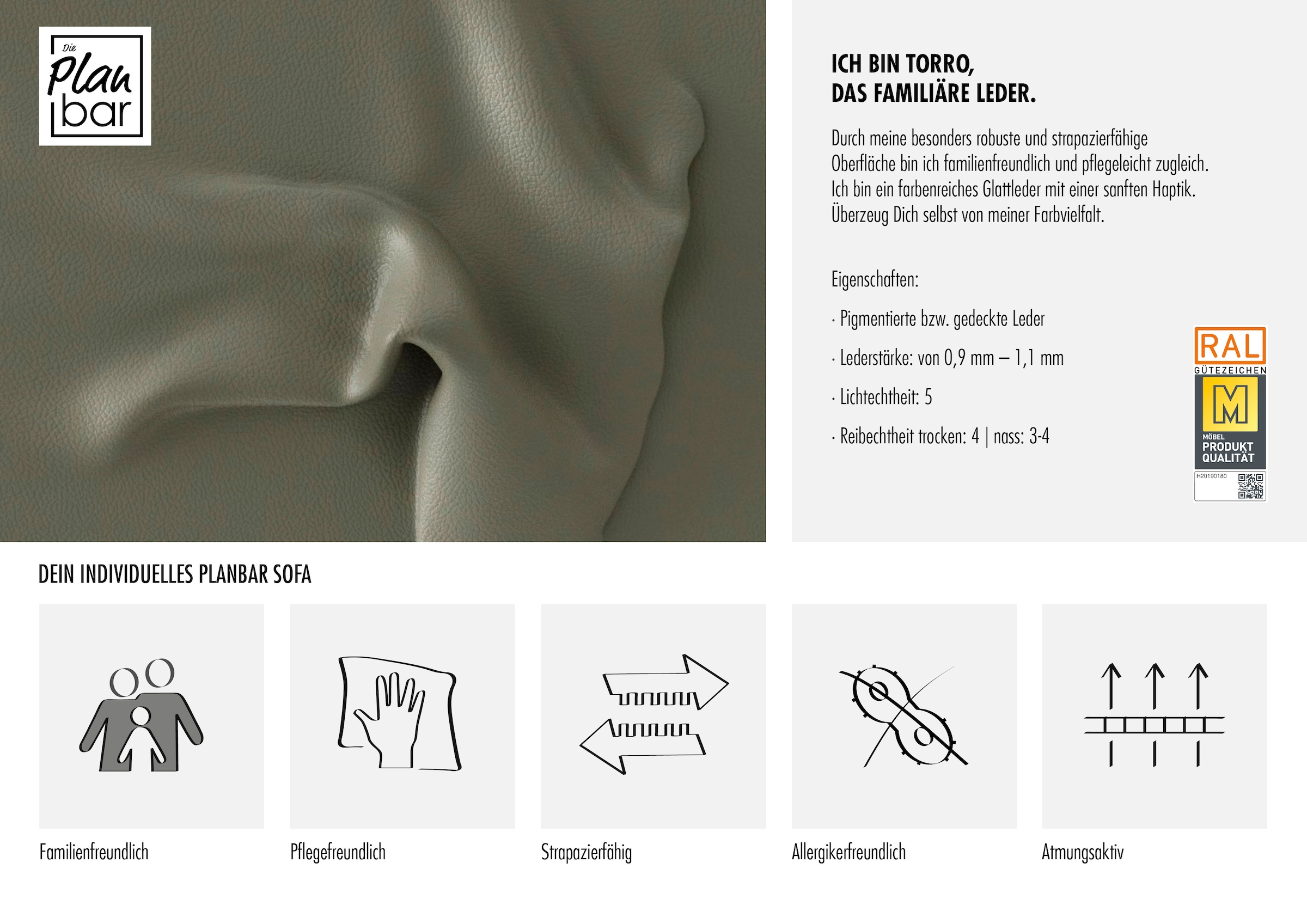 Die PlanBar Dekokissen »3er-Set PN-EM20061« Hochwertiges Glattleder