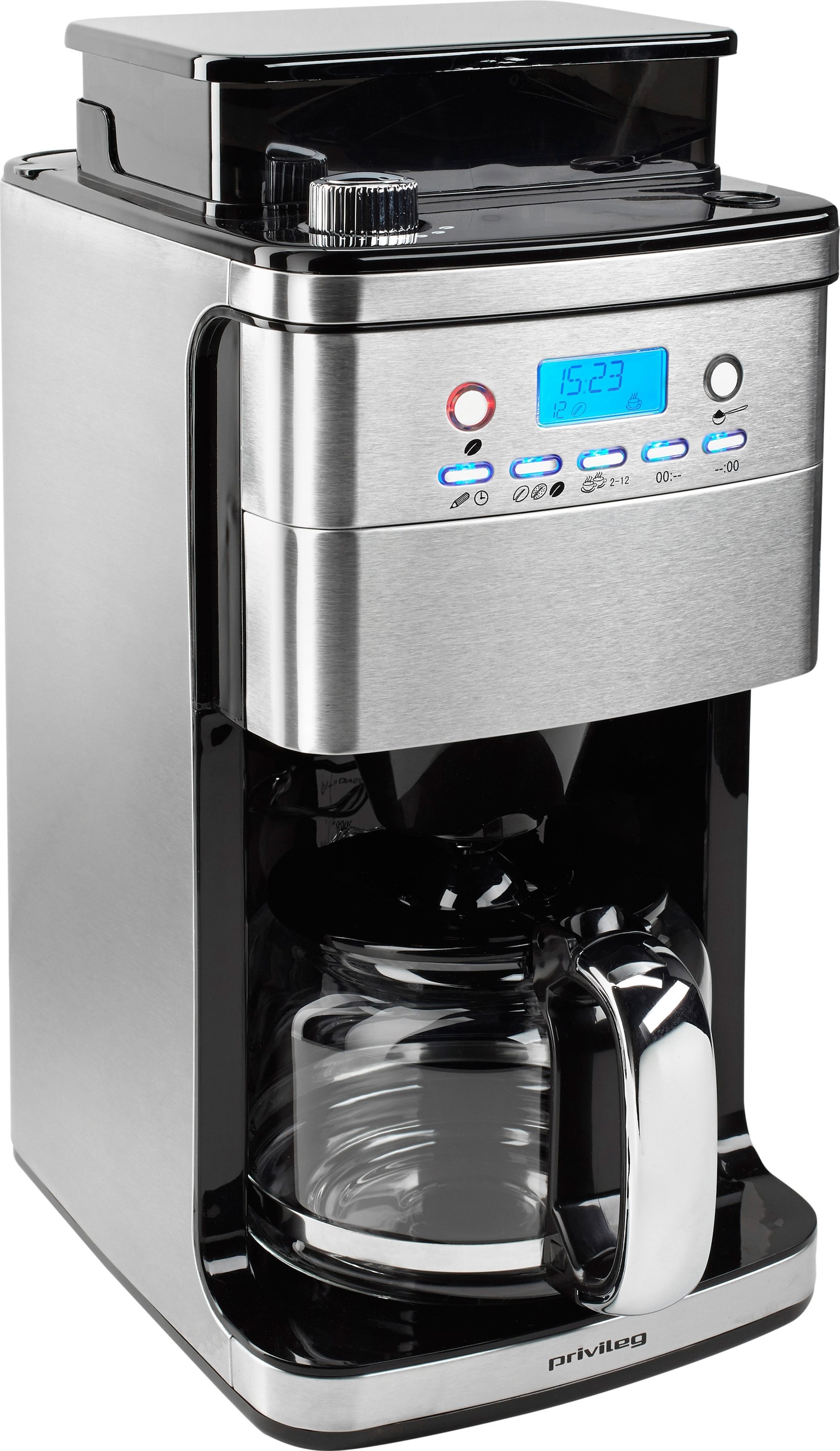 Privileg Kaffeemaschine mit Mahlwerk »CM4266-A«, 1,5 l Kaffeekanne, Papierfilter, 1x4, für ganze Bohnen oder gemahlenen Kaffee geeignet