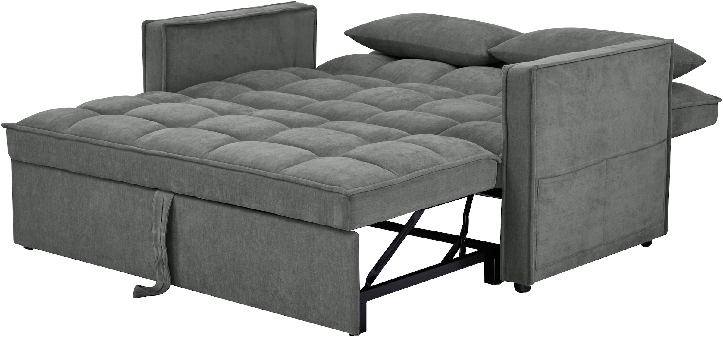OTTO home Schlafsofa »STEFFO, 159 cm, 2-Sitzer, mit verstellbarer Rückenlehne« Klappmechanismus, Feinstruktur-Bezug, natürliche Farben