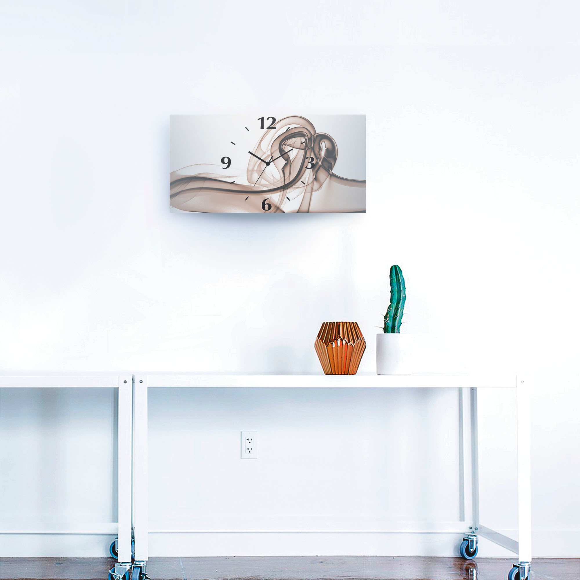Artland Wanduhr »Aufeinandertreffen Hintergrund- braun« wahlweise mit Quarz- oder Funkuhrwerk, lautlos ohne Tickgeräusche