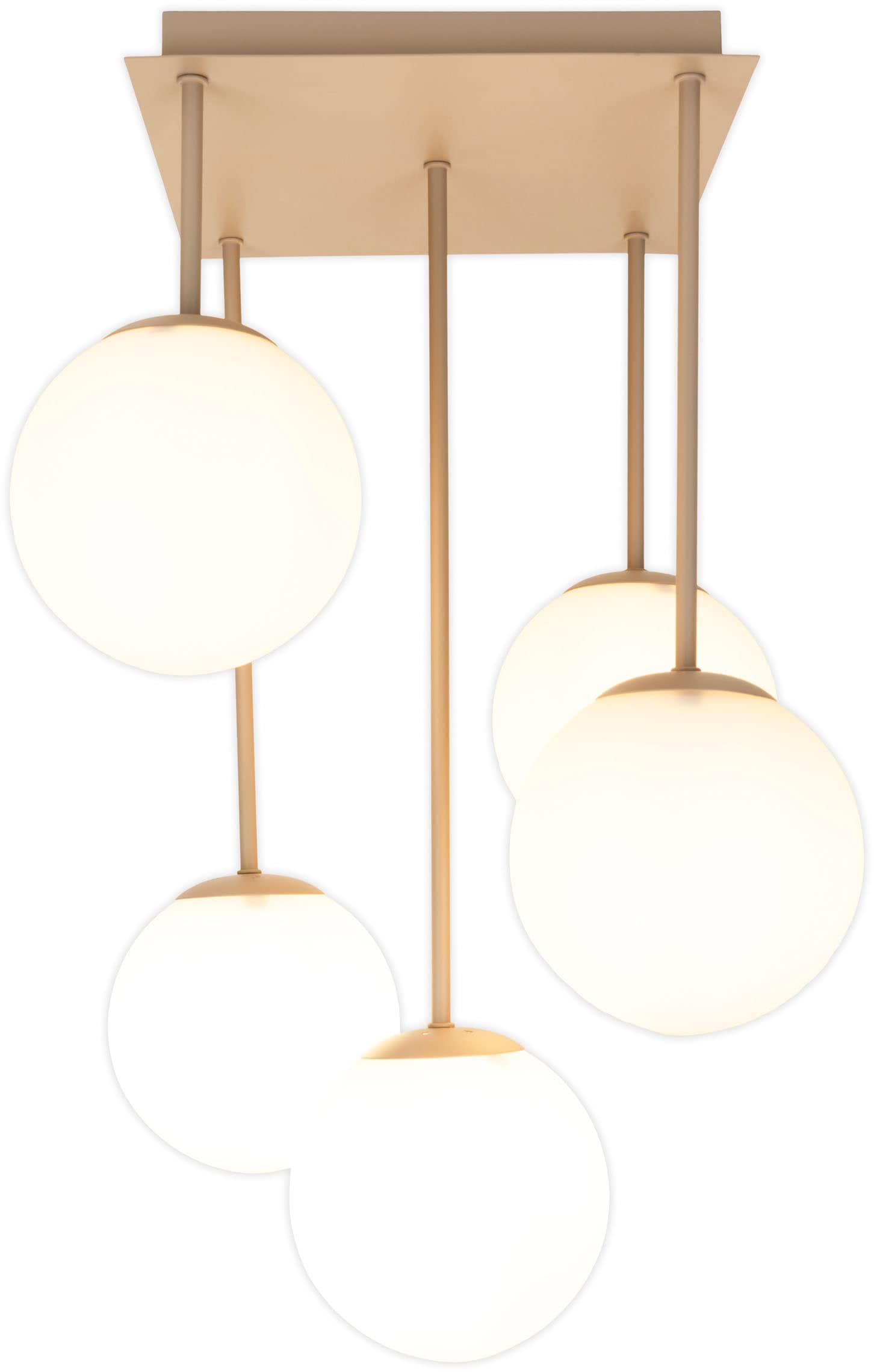 my home Pendelleuchte »Nymölla« E14 1 Stk. 5 opal-weiße Glaskugeln mit je 1 günstig online kaufen