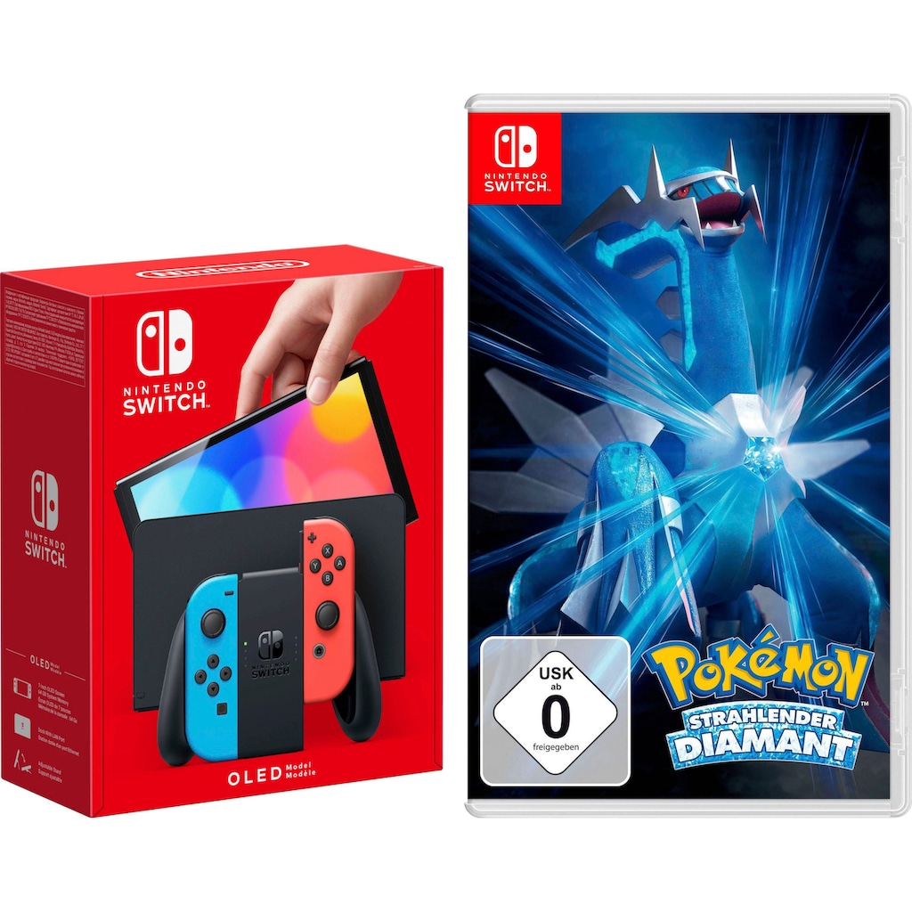 Nintendo Switch Spielekonsole, OLED-Modell inkl. Pokémon Strahlender Diamant
