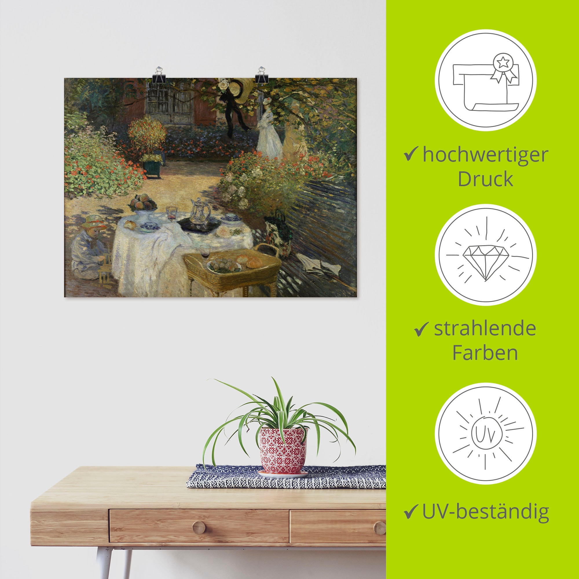Artland Wandbild »Im Garten Claude Monets in Argenteuil«, Garten, (1 St.), als Alubild, Outdoorbild, Leinwandbild, Poster in verschied. Größen