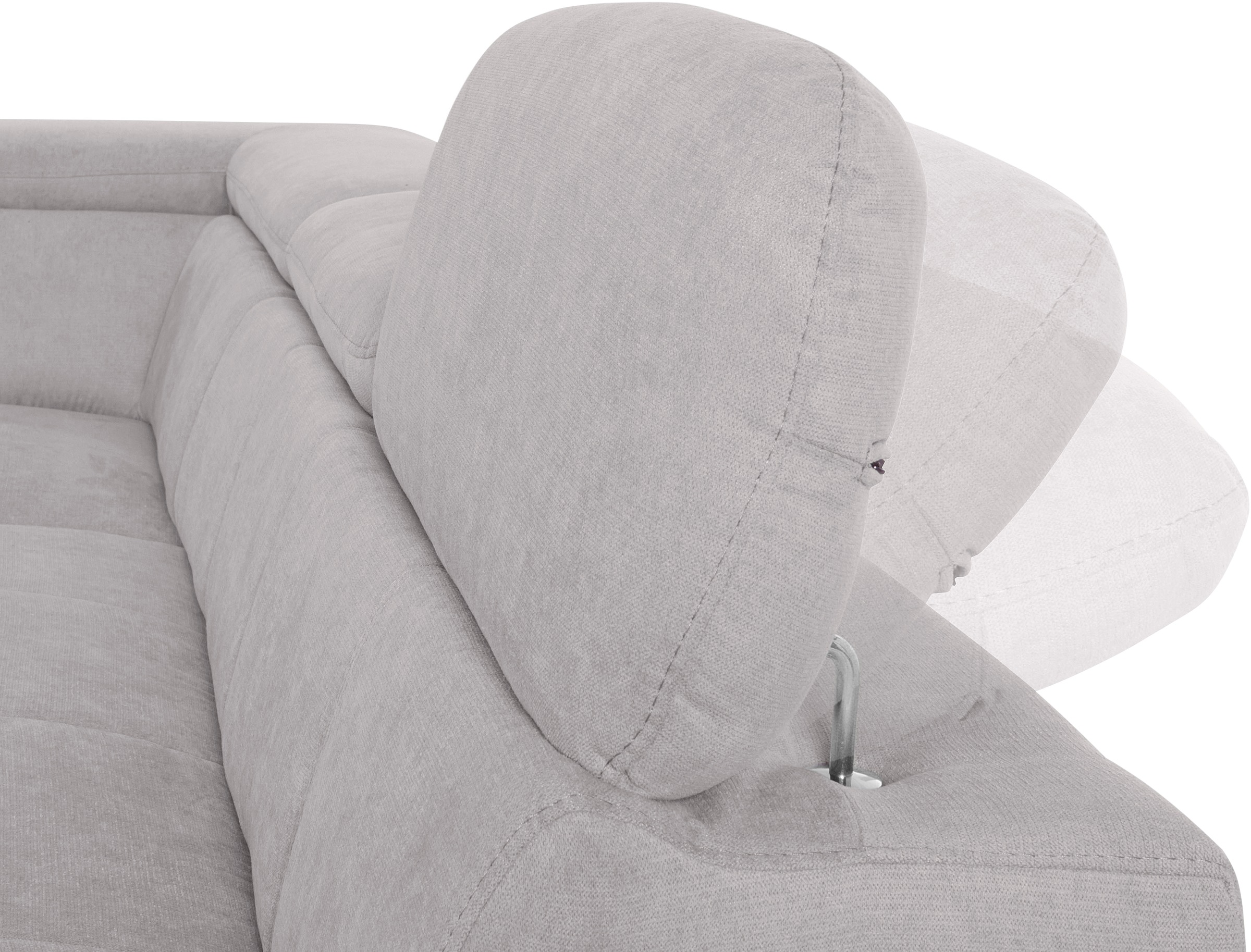 COTTA Ecksofa »Chef L-Form«, mit Kopfteilverstellung, edle Metallkufen, wahlweise mit Bettfunktion