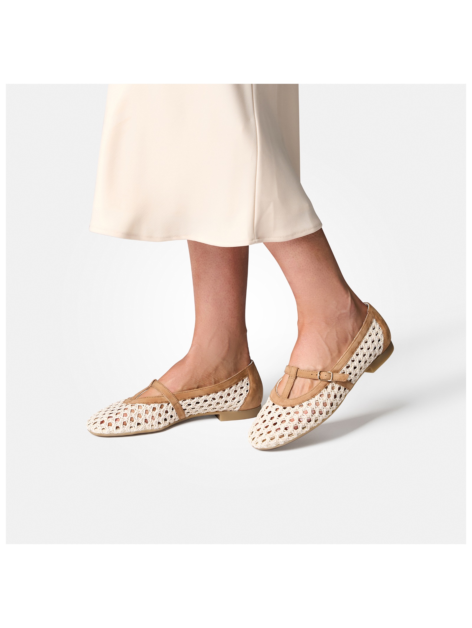 Paul Green Riemchenballerina »Paul Green Ballerinas Nubukleder/Textil«