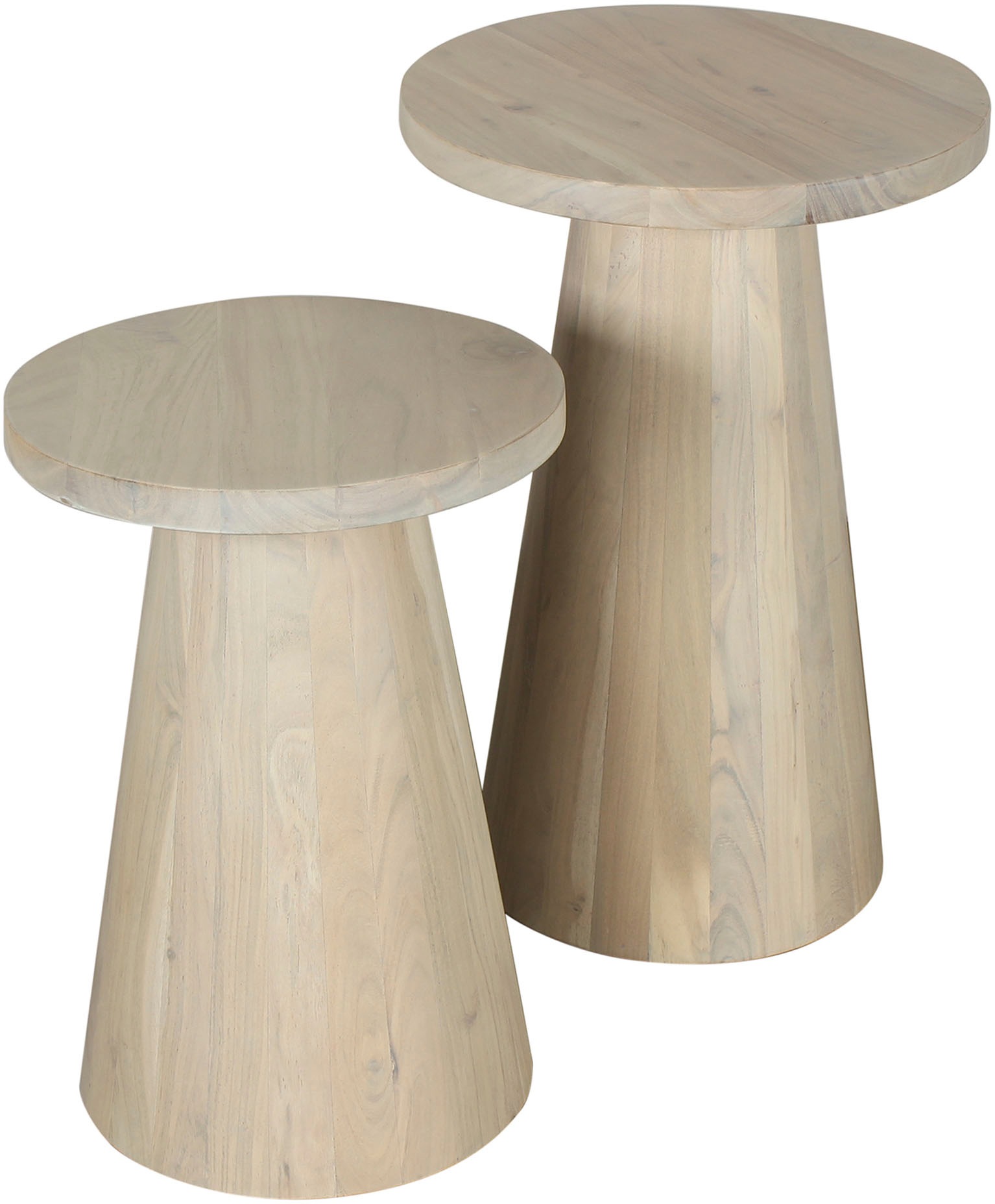 byLIVING Beistelltisch »Cone«, (Set), aus Massivholz in schwarz oder white günstig online kaufen