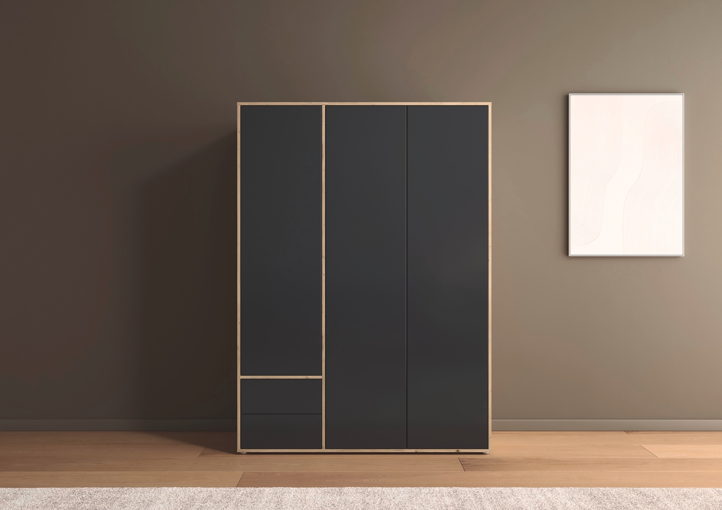rauch Drehtürenschrank »Kleiderschrank Schrank Garderobe Wäscheschrank NABILA viel Stauraum«, (in 3 verschiedenen Ausstattungen BASIC/CLASSIC/PREMIUM), mit 2 Schubladen und Push-to-Open Funktion TOPSELLER MADE IN GERMANY