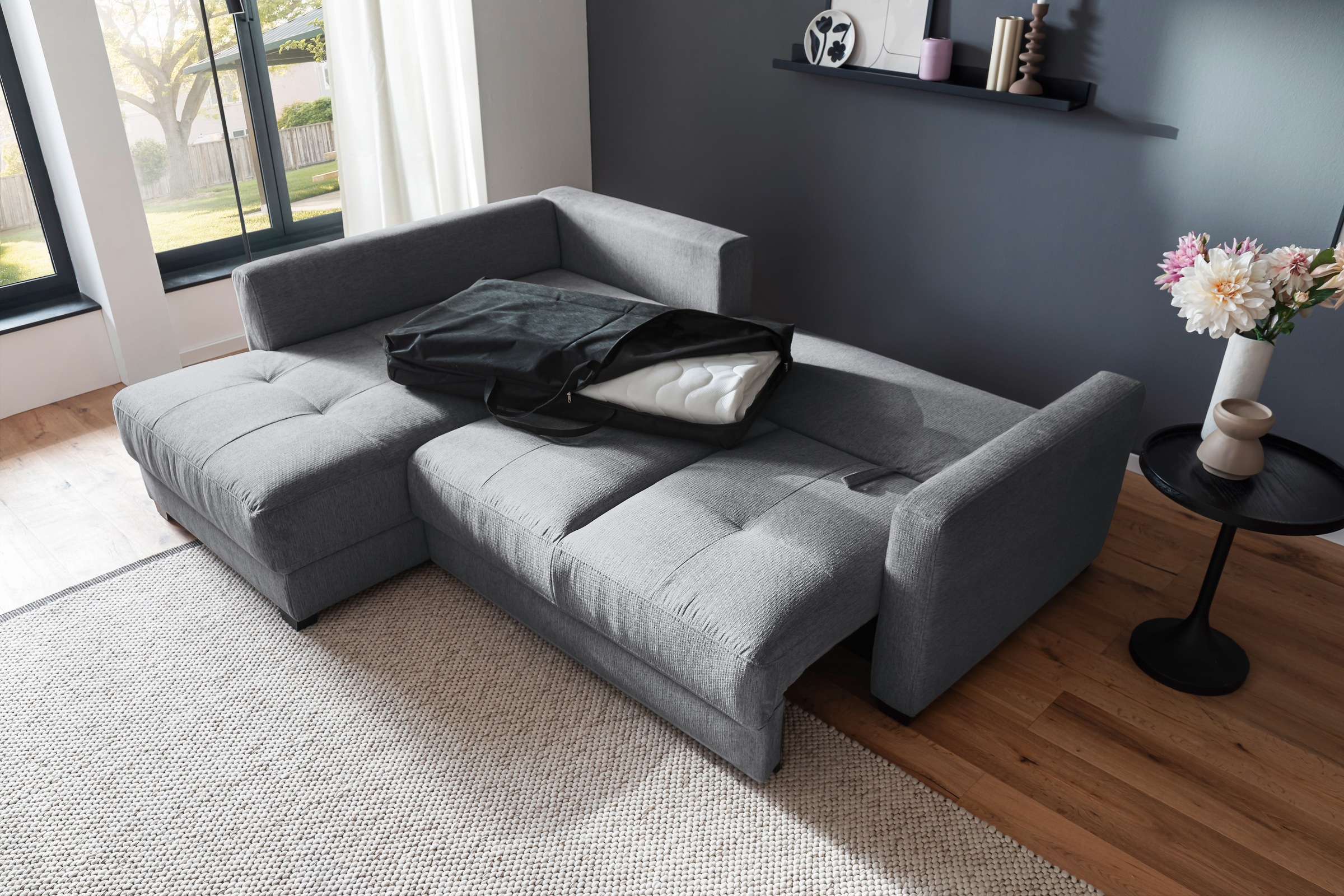 Mr. Couch Ecksofa »Pierre, L-Form mit Taschenfederkern«, mit DuraSpring-Taschenfederkern bis 140 kg belastbar