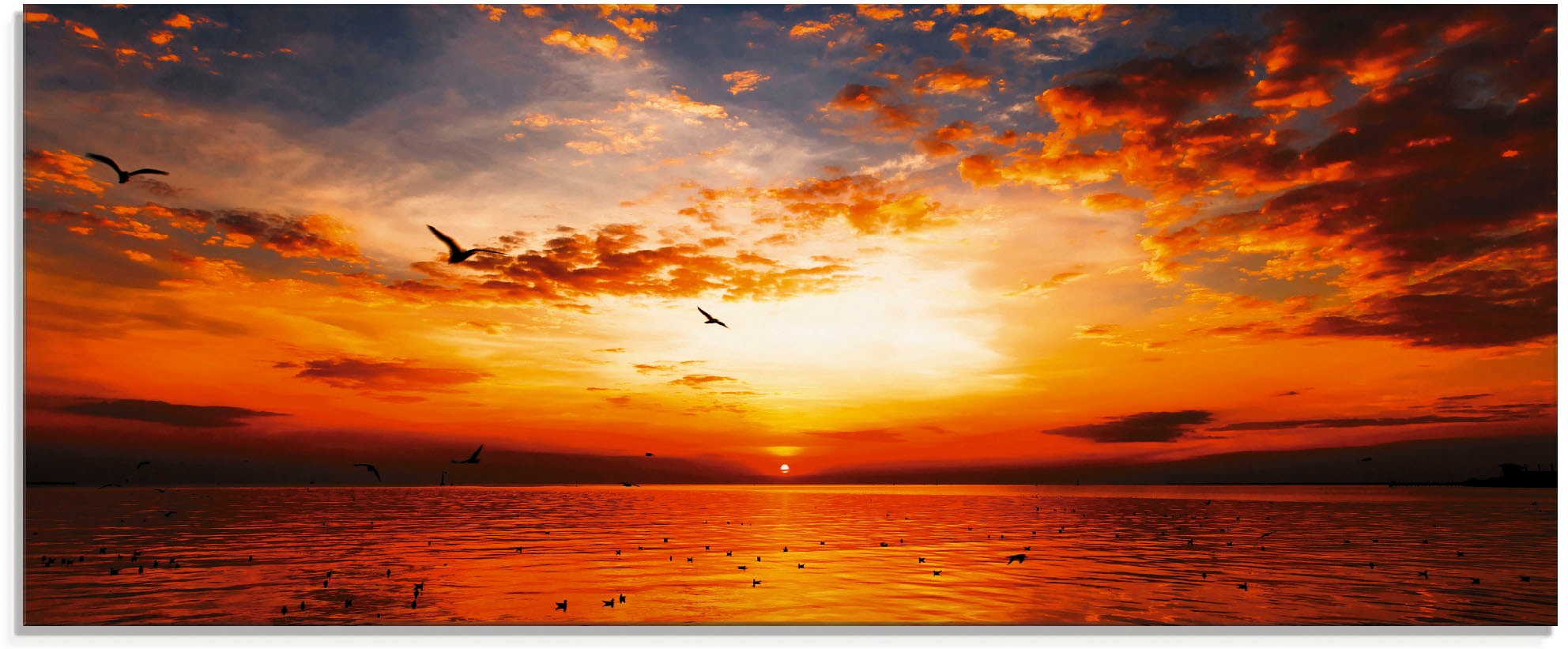 Größen & Strand »Sonnenuntergang verschiedenen auf mit St.), Artland in Himmel«, am Glasbild (1 Raten Sonnenaufgang -untergang, kaufen wunderschönem