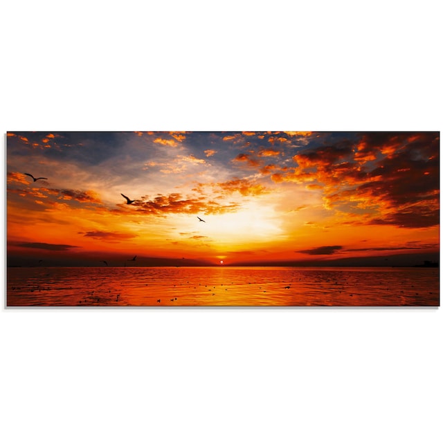 Artland Glasbild »Sonnenuntergang am Strand mit wunderschönem Himmel«,  Sonnenaufgang & -untergang, (1 St.), in verschiedenen Größen auf Raten  kaufen