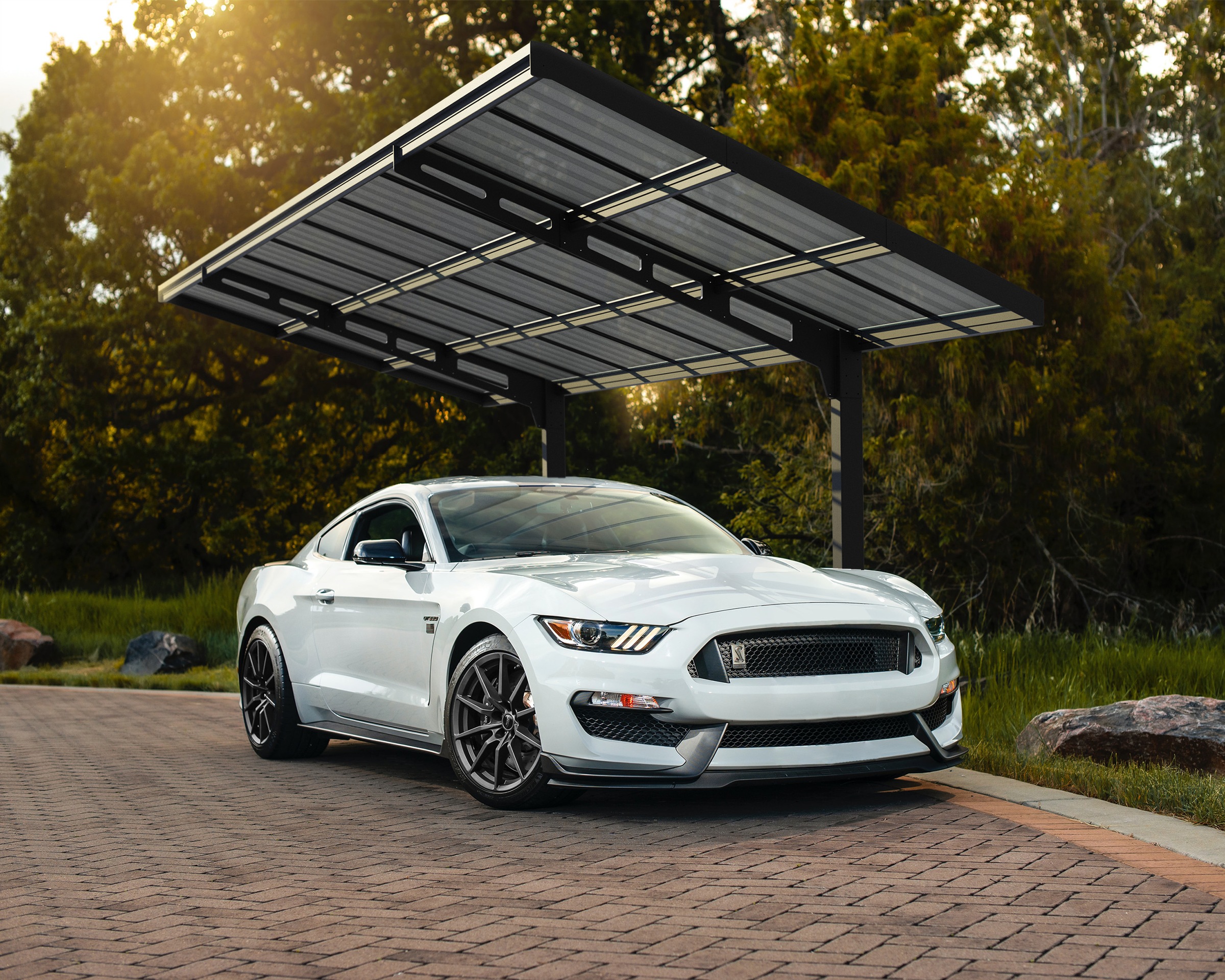 Palram - Canopia Einzelcarport »Sydney« Aluminium 280 cm Schwarz 100% UV-ge günstig online kaufen