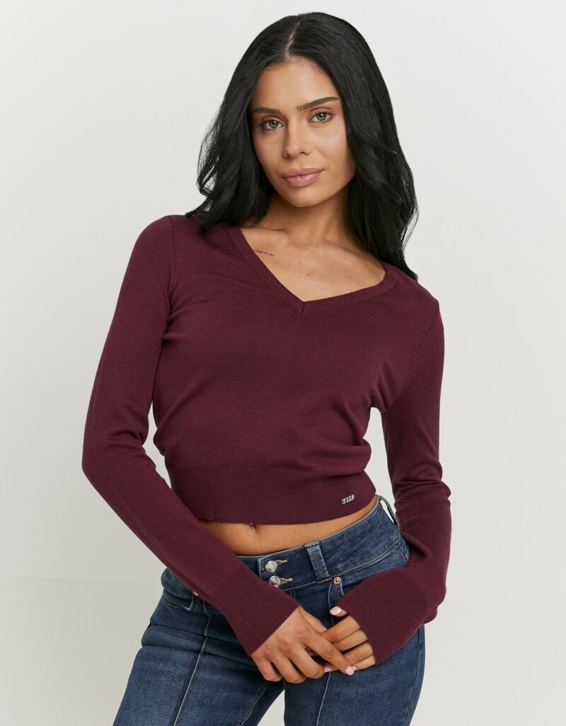 Tally Weijl Strickpullover »SPUVISMARTI« Viskosemischung, Basic, kürzer geschnitten