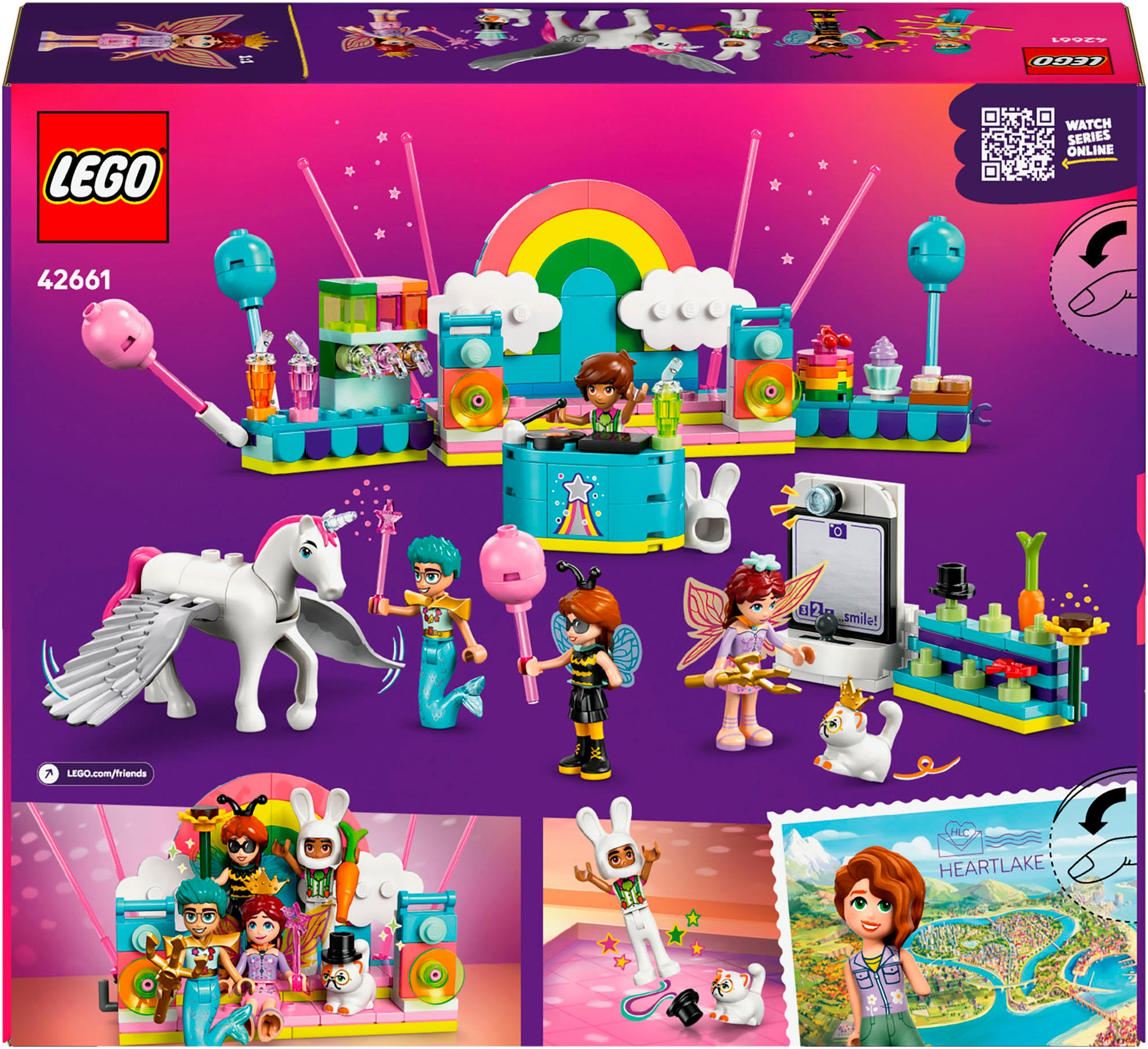 LEGO® Konstruktionsspielsteine »Kostümparty mit Einhorn und Fee (42661), LEGO Friends«, (261 St.), Made in Europe