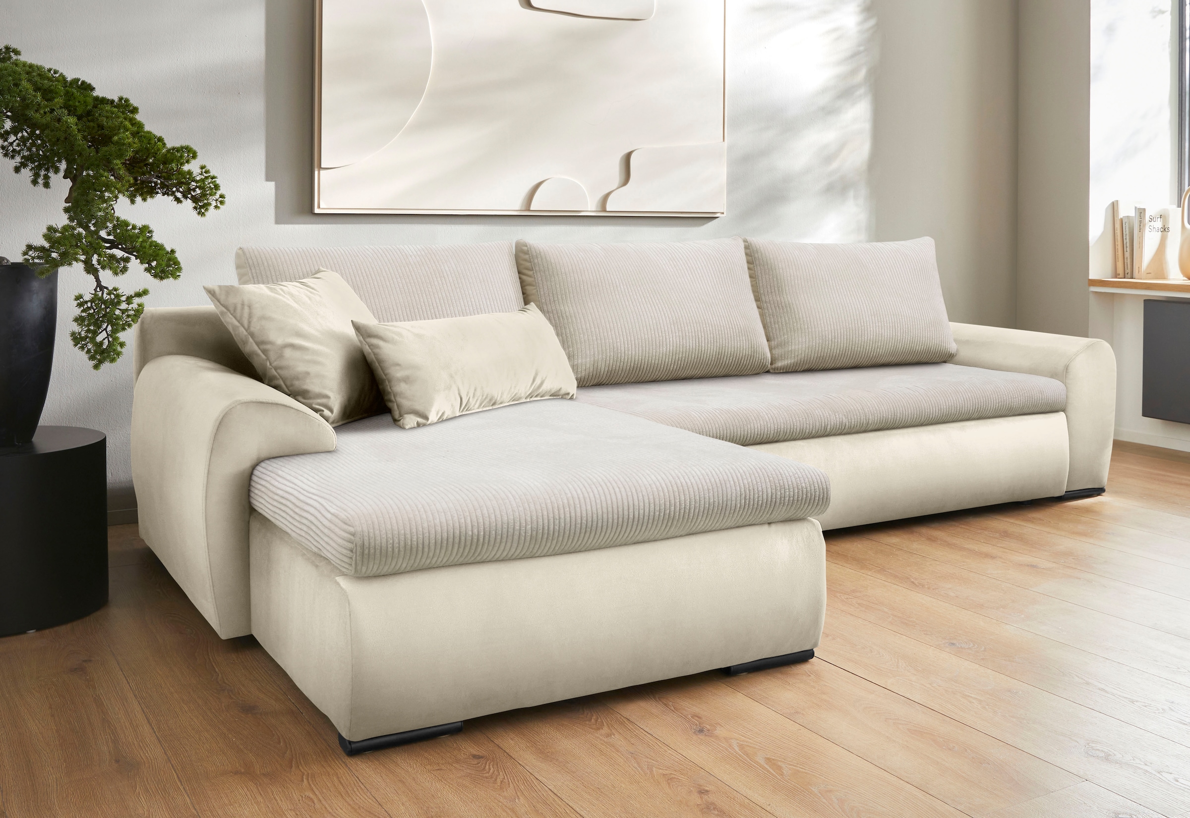 Home affaire Ecksofa »Win, L-Form, Breite 285cm« optional mit Schlaffunktio günstig online kaufen