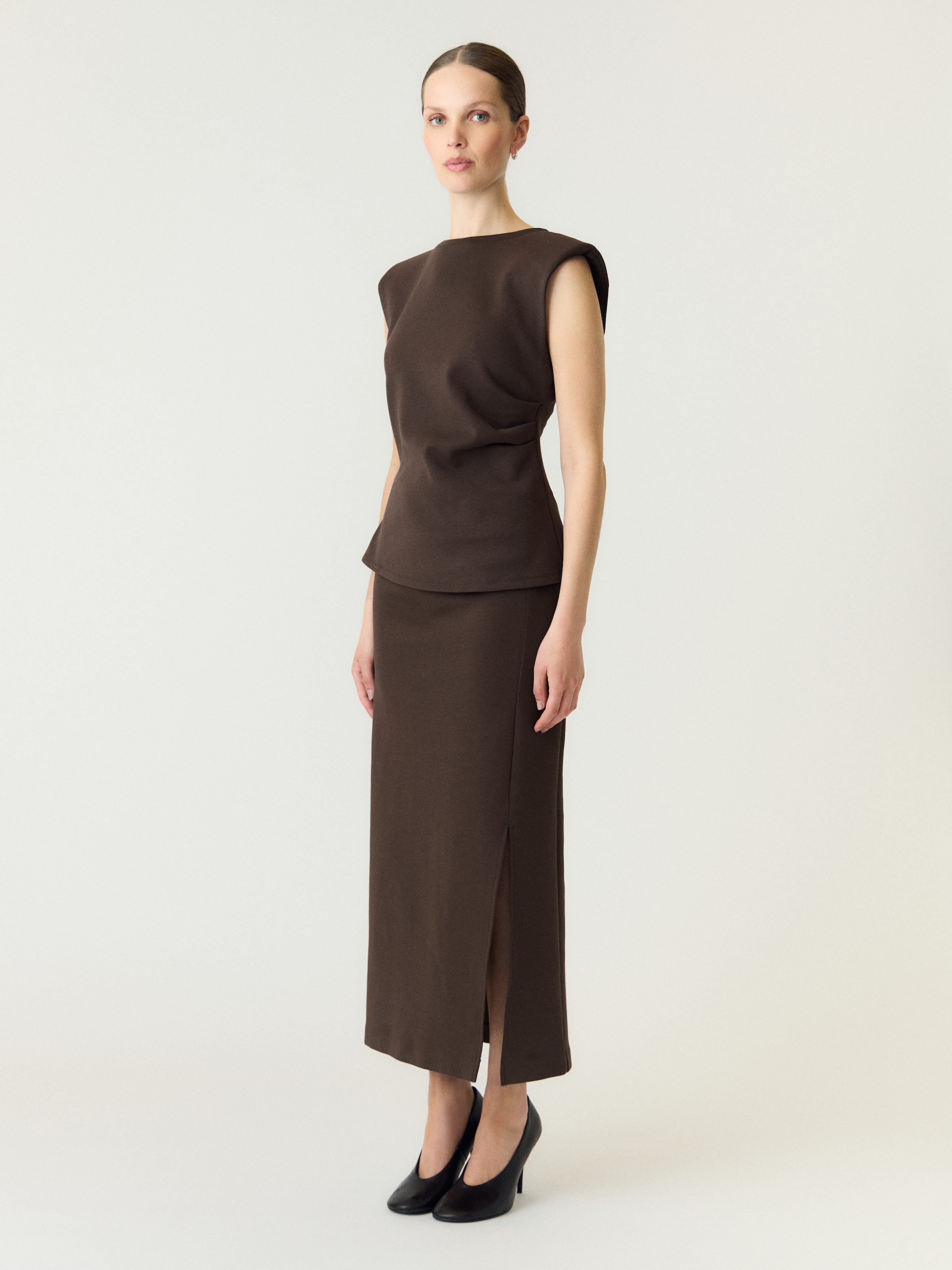 Y.A.S Maxirock »YASPINA HW LONG SKIRT NOOS« Baumwollmischung, high waist