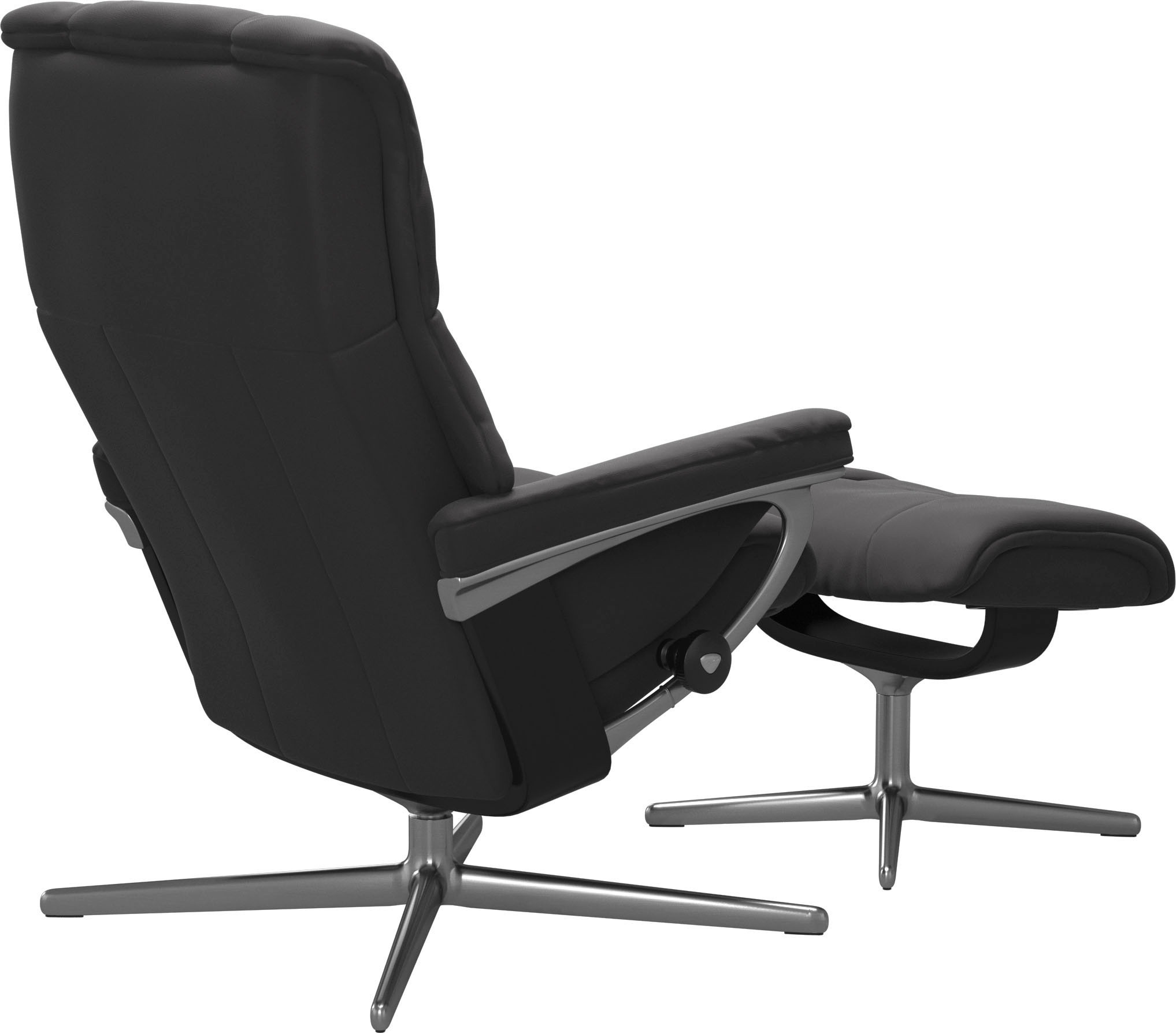 Stressless® Relaxsessel »Mayfair«, (Set, Relaxsessel mit Hocker), mit Hocker, mit Cross Base, Größe S, M & L, Holzakzent Schwarz