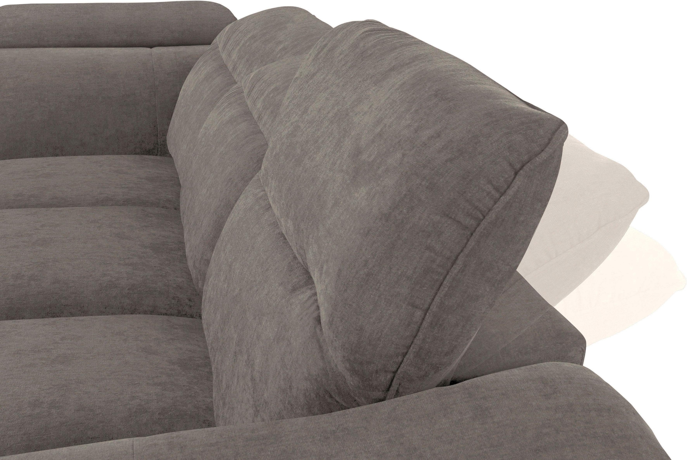 COTTA Polstergarnitur »Teresa L-Form«, (Set), Set bestehend aus: Ecksofa mit Kopfteilverstellung & Hocker