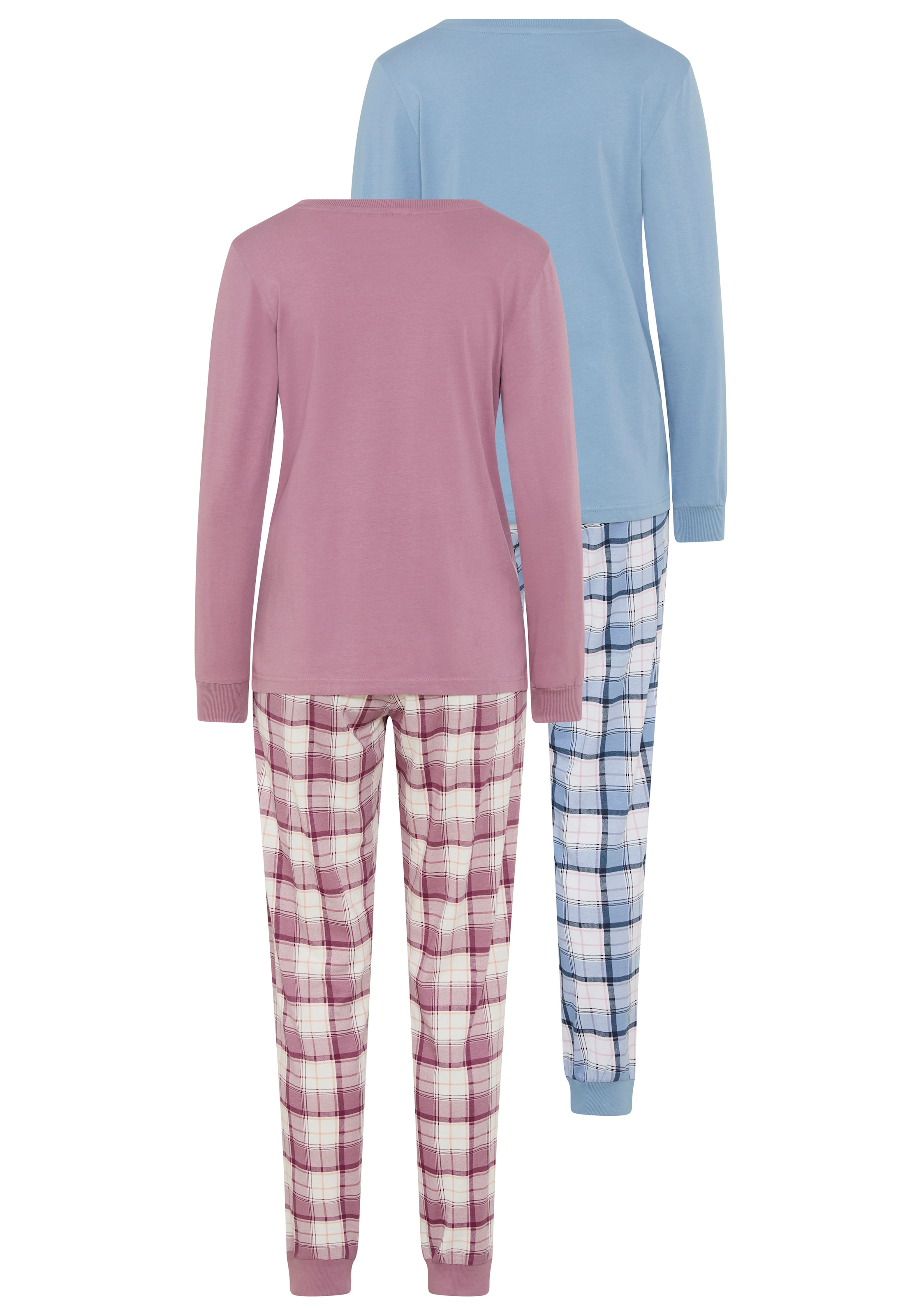 Vivance Dreams Pyjama Set, 2 Stück,  Elastische Rippbündchen
