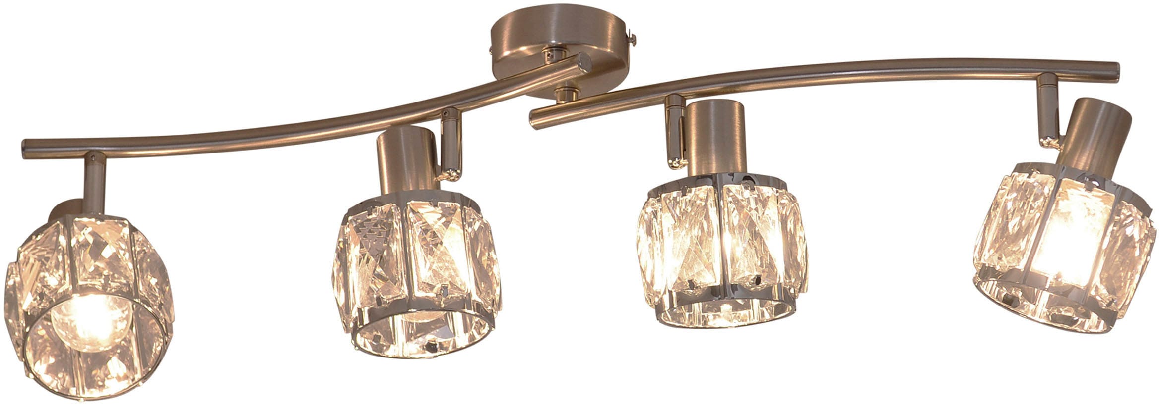 näve LED Deckenspot »Josefa« E14 1 Stk. Warmweiß Schirme aus facettiertem G günstig online kaufen
