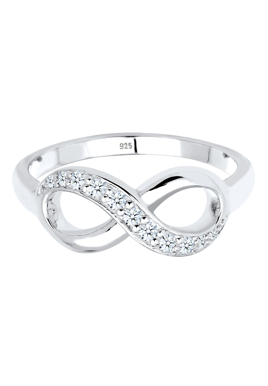 Elli DIAMONDS Verlobungsring »Infinity Diamant 0.125 ct. Geschenkidee 925 Silber«