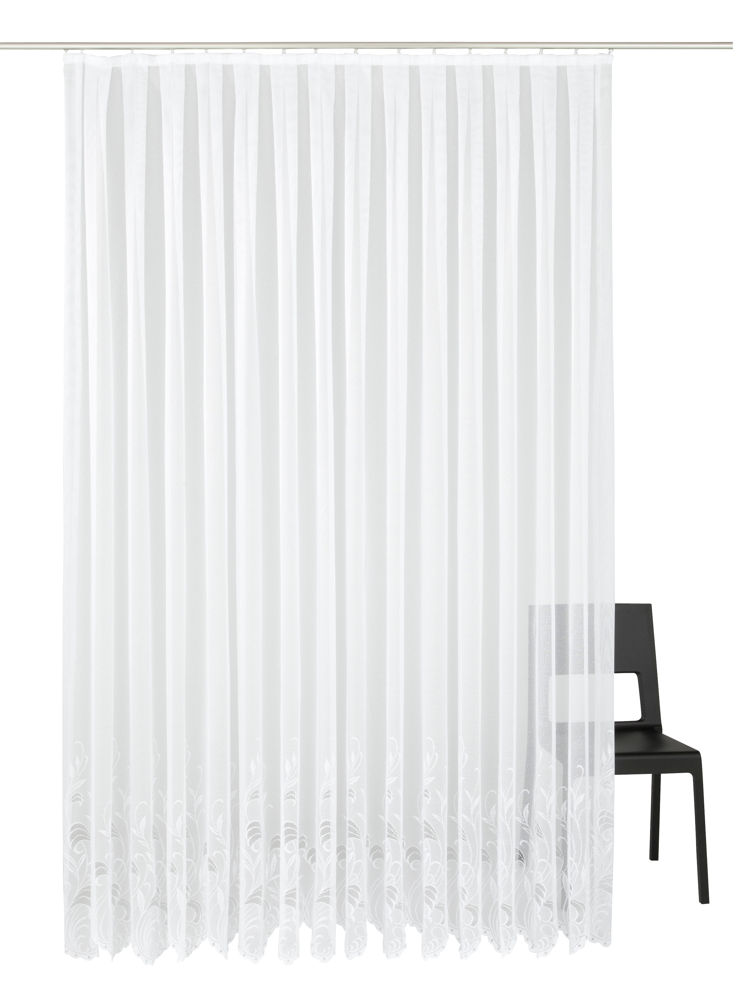 Weckbrodt Gardine »Jacqu«, (1 St.), feste Falten, Jacquard, halbtransparent günstig online kaufen