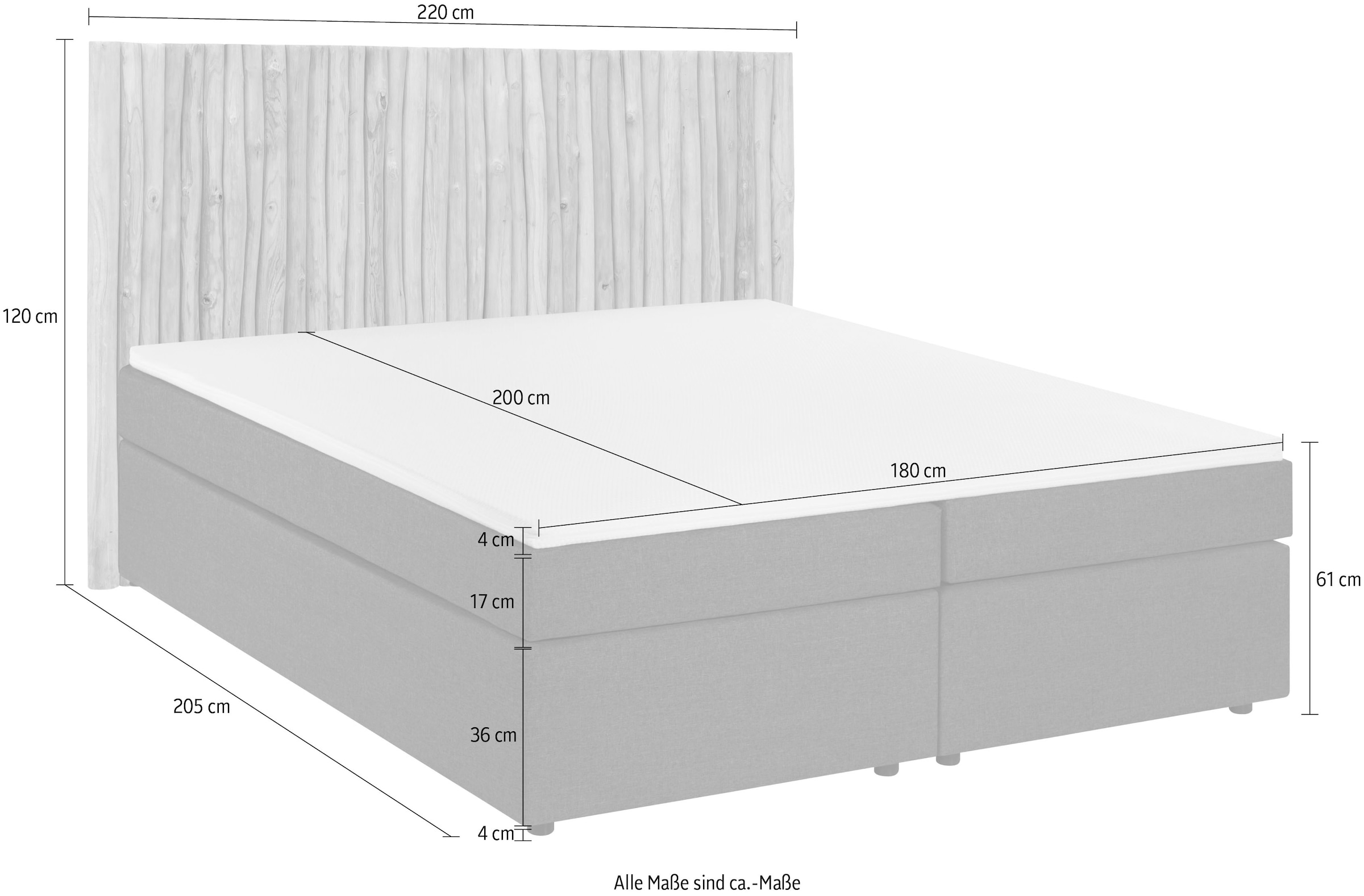 SIT Boxspringbett Mit Kopfteil aus Ästen