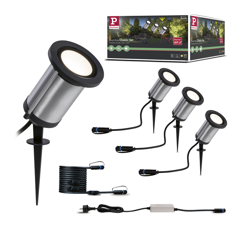 PAULMANN LED Gartenstrahler »Plug & Shine« LED-Modul 5 Stk. Warmweiß LED-Modul, 3000K 6W 24V IP65 anthrazit