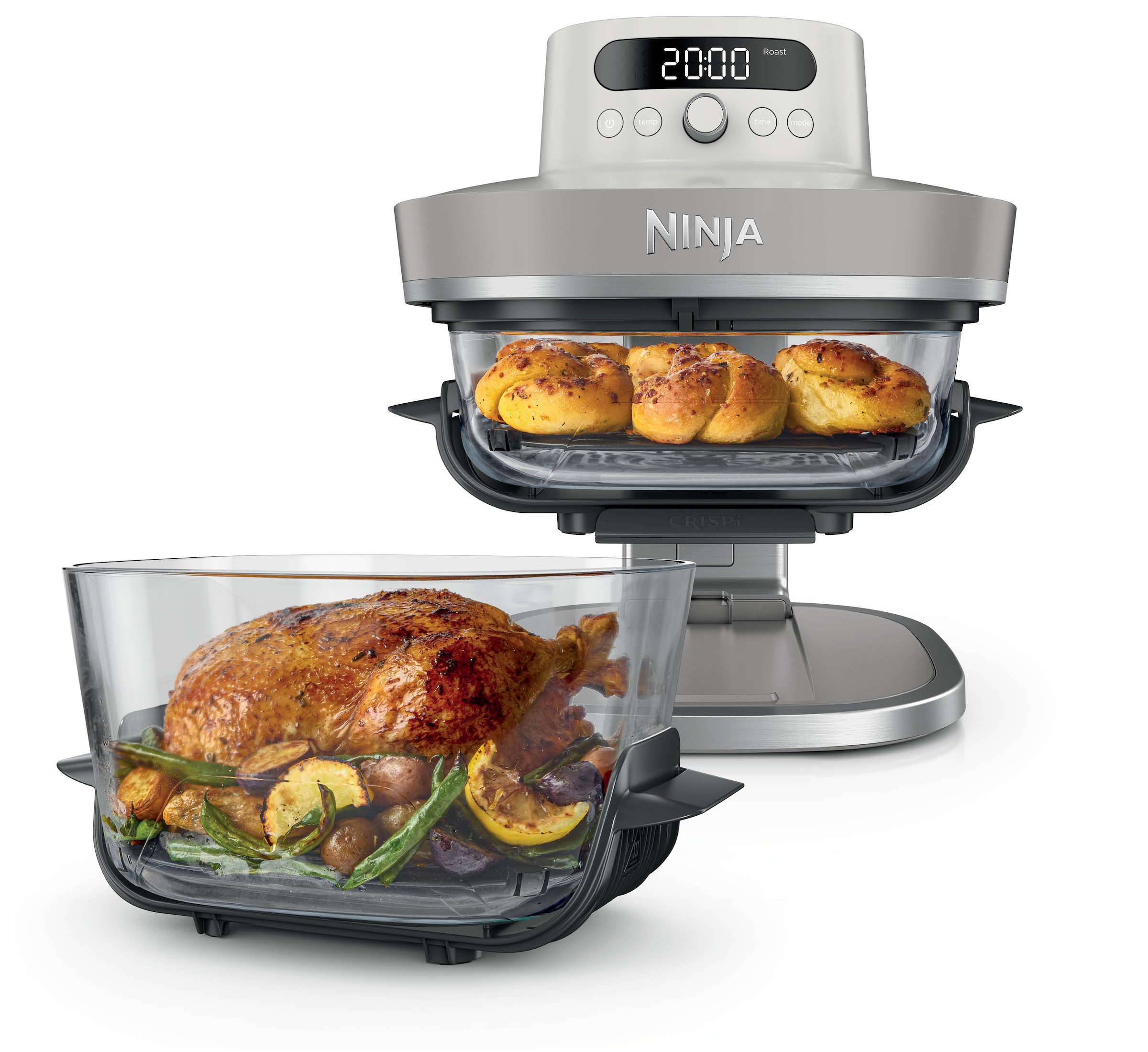 NINJA Heißluftfritteuse »CRISPi PRO 7-in-1 Glas-Air-Fryer - Beige AS101EULG« 2050 W 7 Kochfunktionen, Vorbereitung, Zubereitung + Aufbewahrung von Speisen