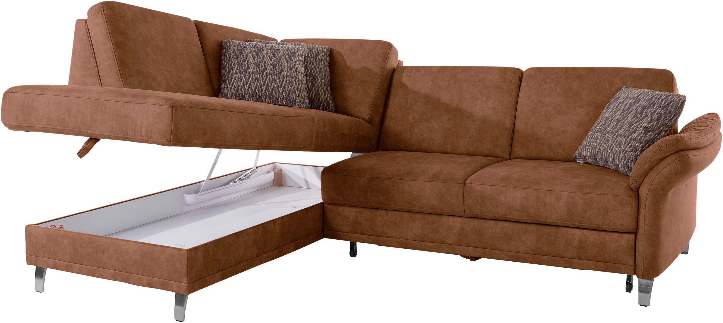 sit&more Ecksofa »Clio L-Form«, wahlweise mit Bettfunktion und Bettkasten, inklusive Federkern
