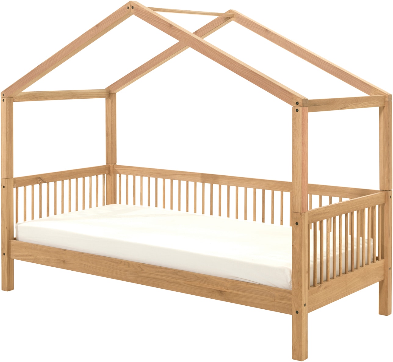 Home affaire Hausbett, (Made in Europe), aus massiver Eiche geölt, LF 90x200 cm, wahlweise mit Bettschublade