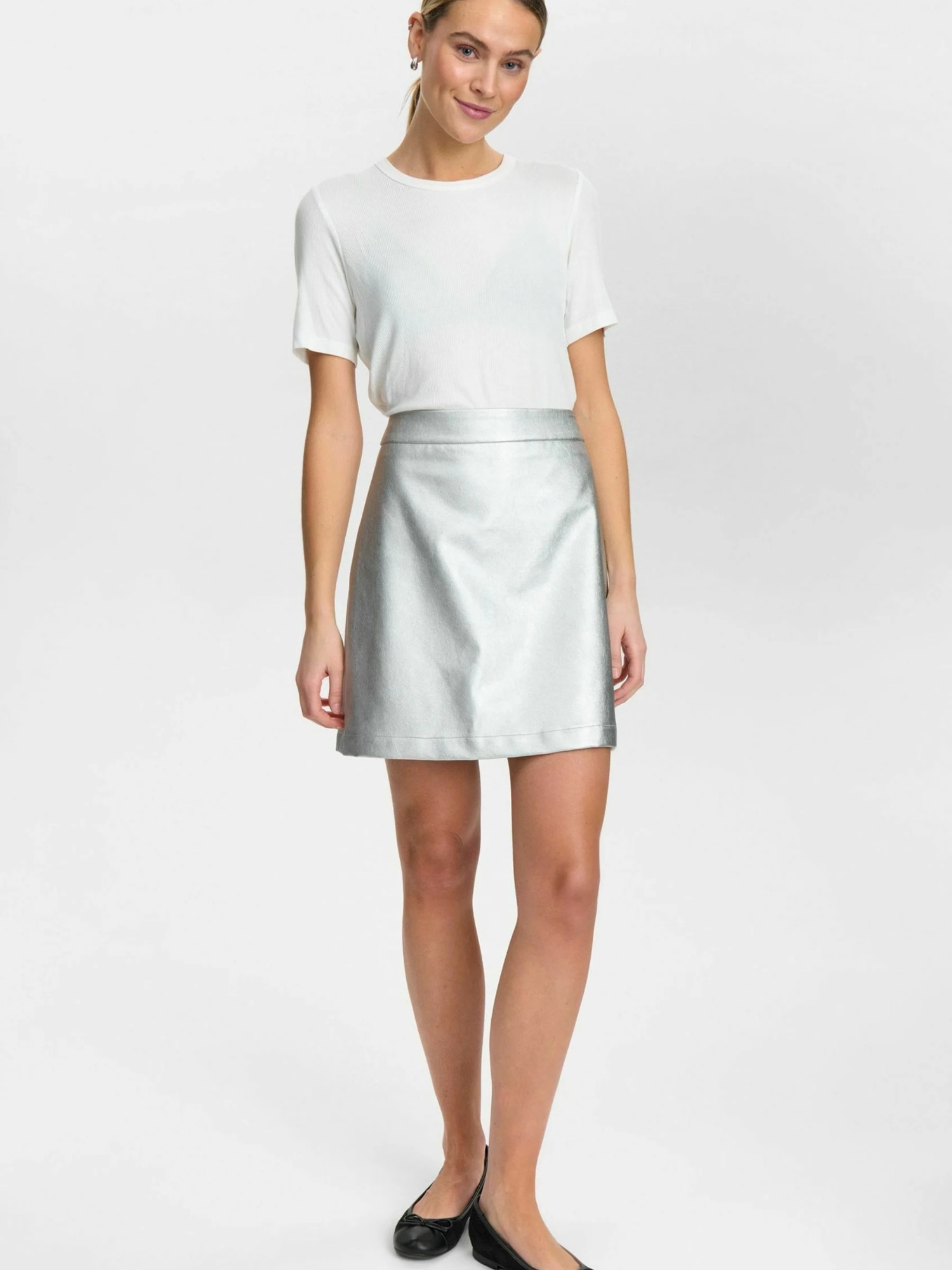 nümph Midirock »Nümph Metallic skirt NUELLANORA«