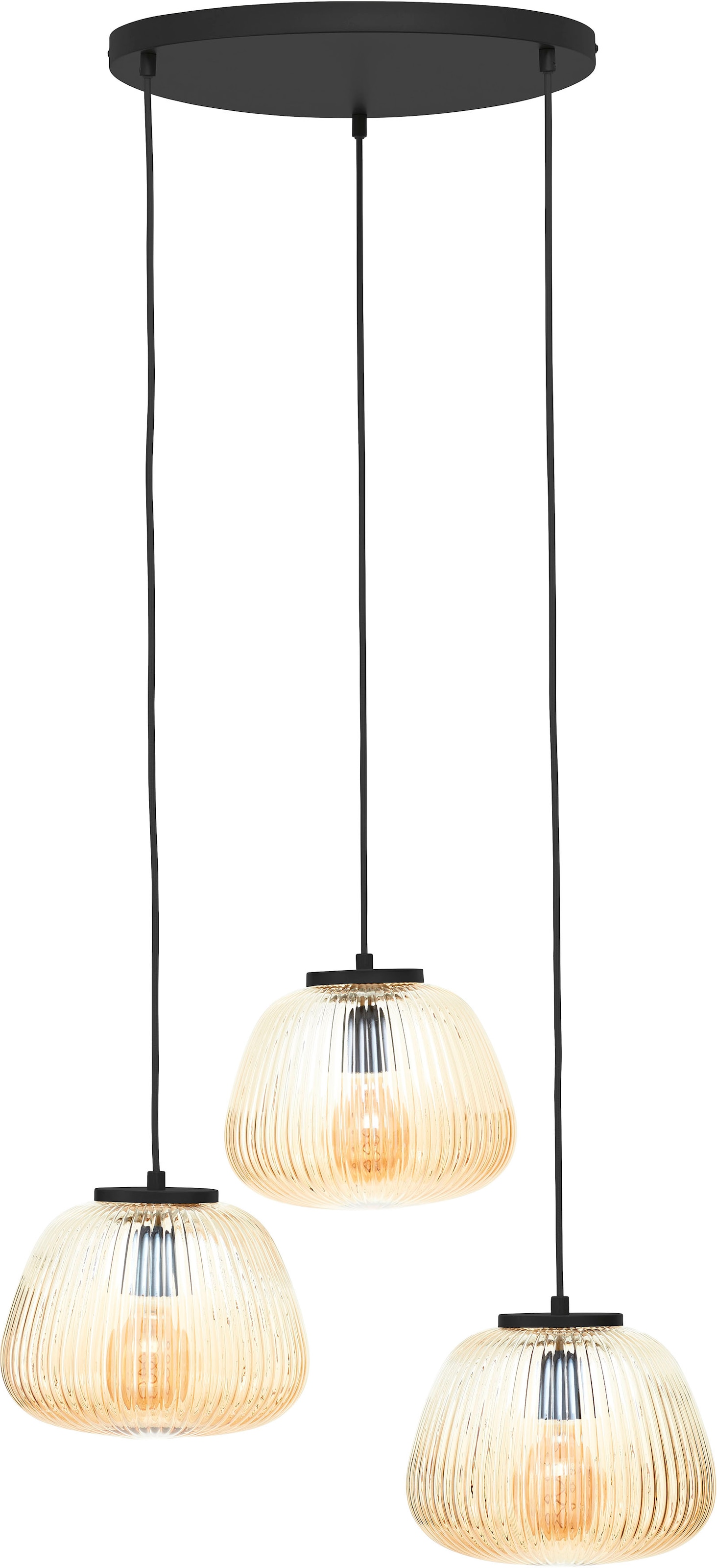Brilliant Pendelleuchte »Kaizen« E27 1 Stk. Riffelglas, D 40 cm, E27, kürzb günstig online kaufen