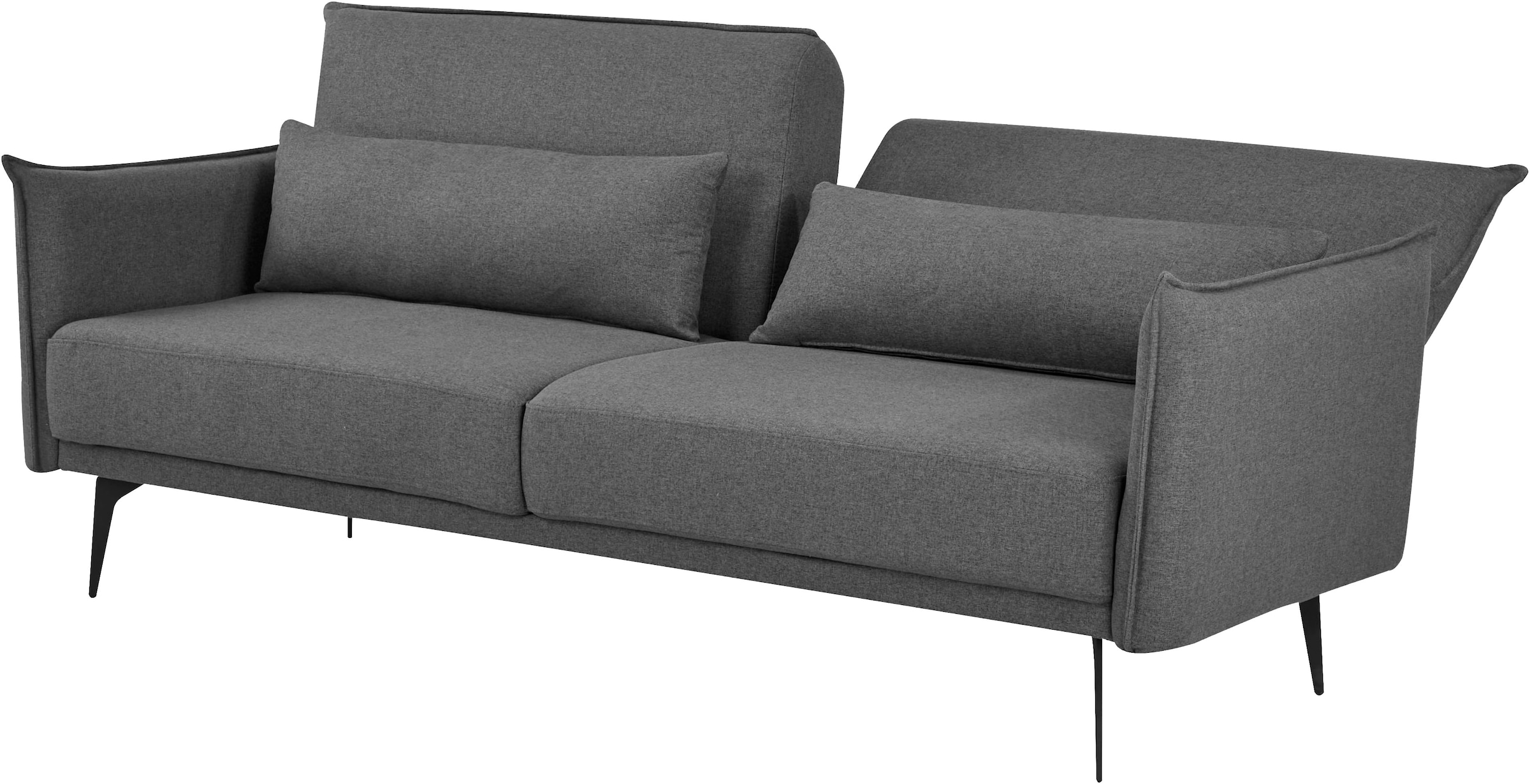 INOSIGN Schlafsofa »TULARE, 204 cm, klappbarer 3-Sitzer mit verstellbarer Rückenlehne,«, Schlaffunktion, Velvet-Samtvelours u. Webstoff