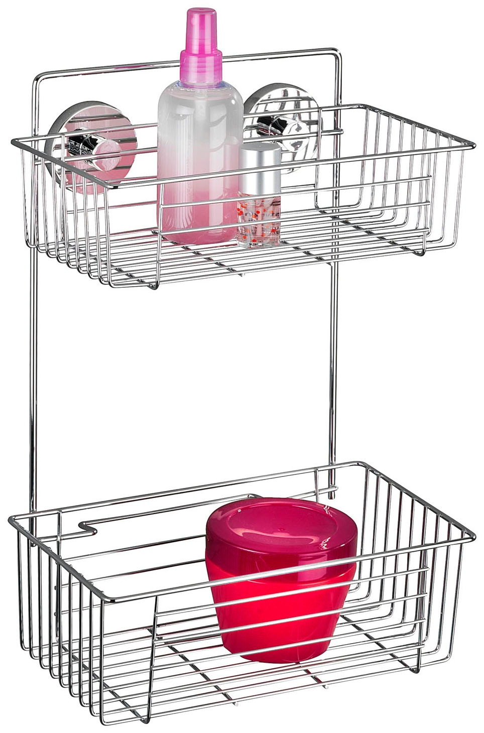Wenko Vacuum-Loc Wandregal Bari Chrom 2 Etagen günstig online kaufen