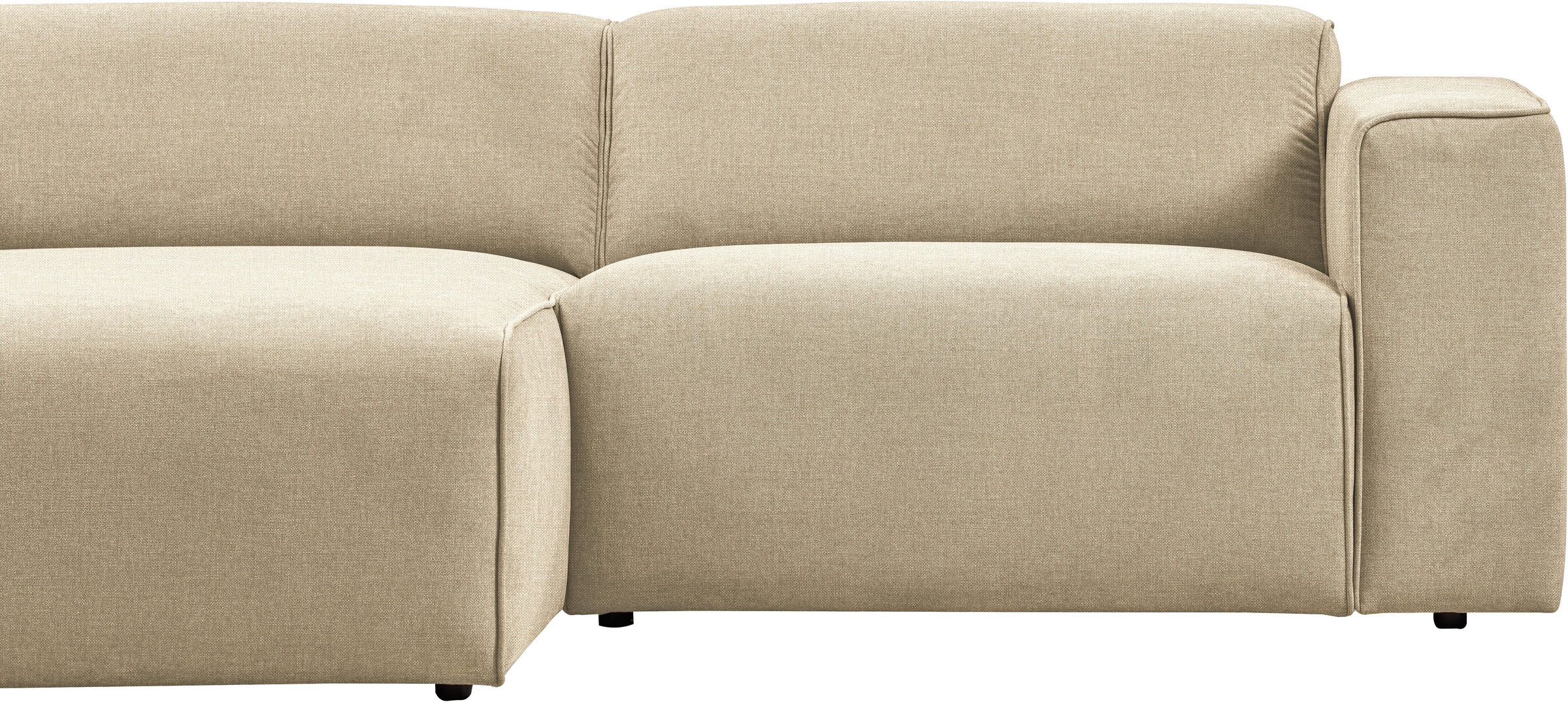andas Ecksofa »Noord mit Kedernaht, Breite 234 cm«, Cord, Struktur, Webstoff, mit Wellenunterfederung, Massivholzrahmen