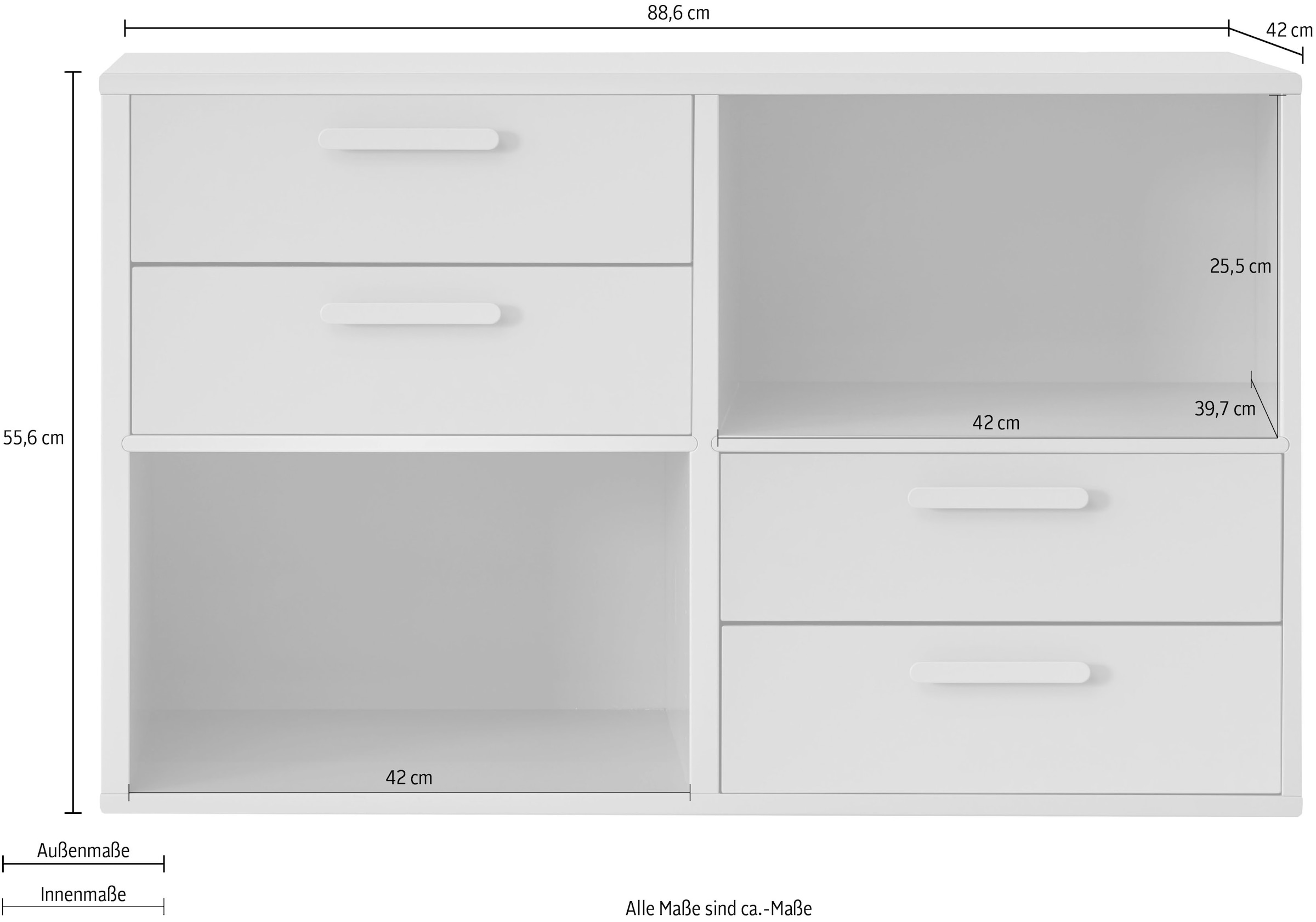 Hammel Furniture Regal flexible cm, Raten bestellen auf Türen, mit Möbelserie by 2 88,6 »Keep Hammel«, Breite