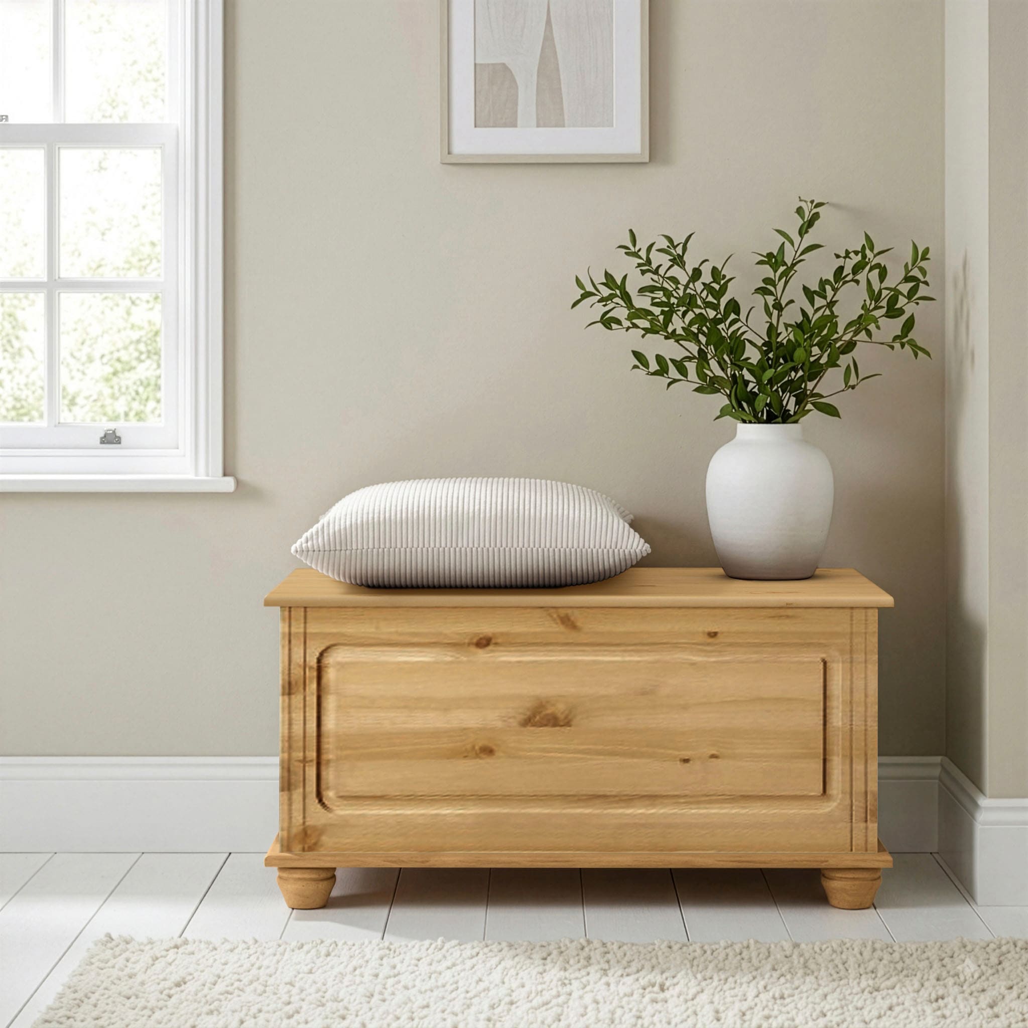 OTTO home Sitztruhe »Finca« aus massivem Kiefernholz, 85 x 43 x 45 cm, mit praktischem Stauraum